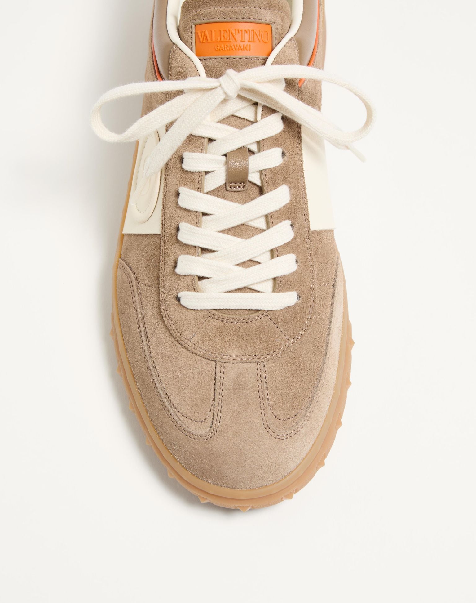 Мъжки кецове Men’s sneakers Valentino Garavani Upvillage 7Y2S0H77LAL BSB Khaki/Ivory cropped front view