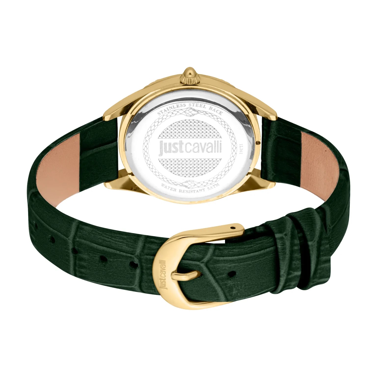 Комплект дамски часовник и гривна Women’s watch Just Cavalli SET Vittoria Glam JC1L361L0025 Leather Green YG