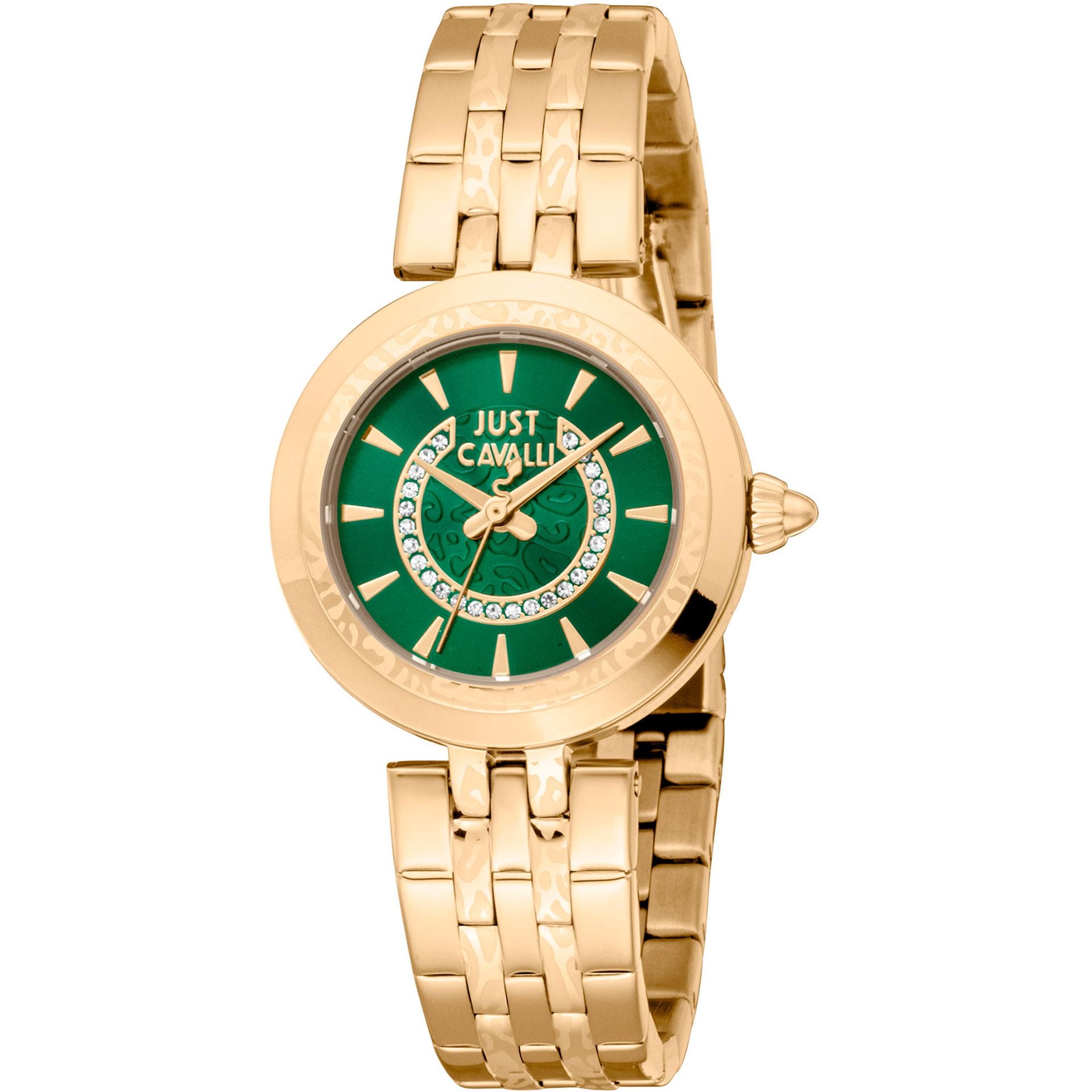 Дамски часовник Women’s watch Just Cavalli Animalier Preziosa JC1L314M0065 Yellow gold/Bottle green