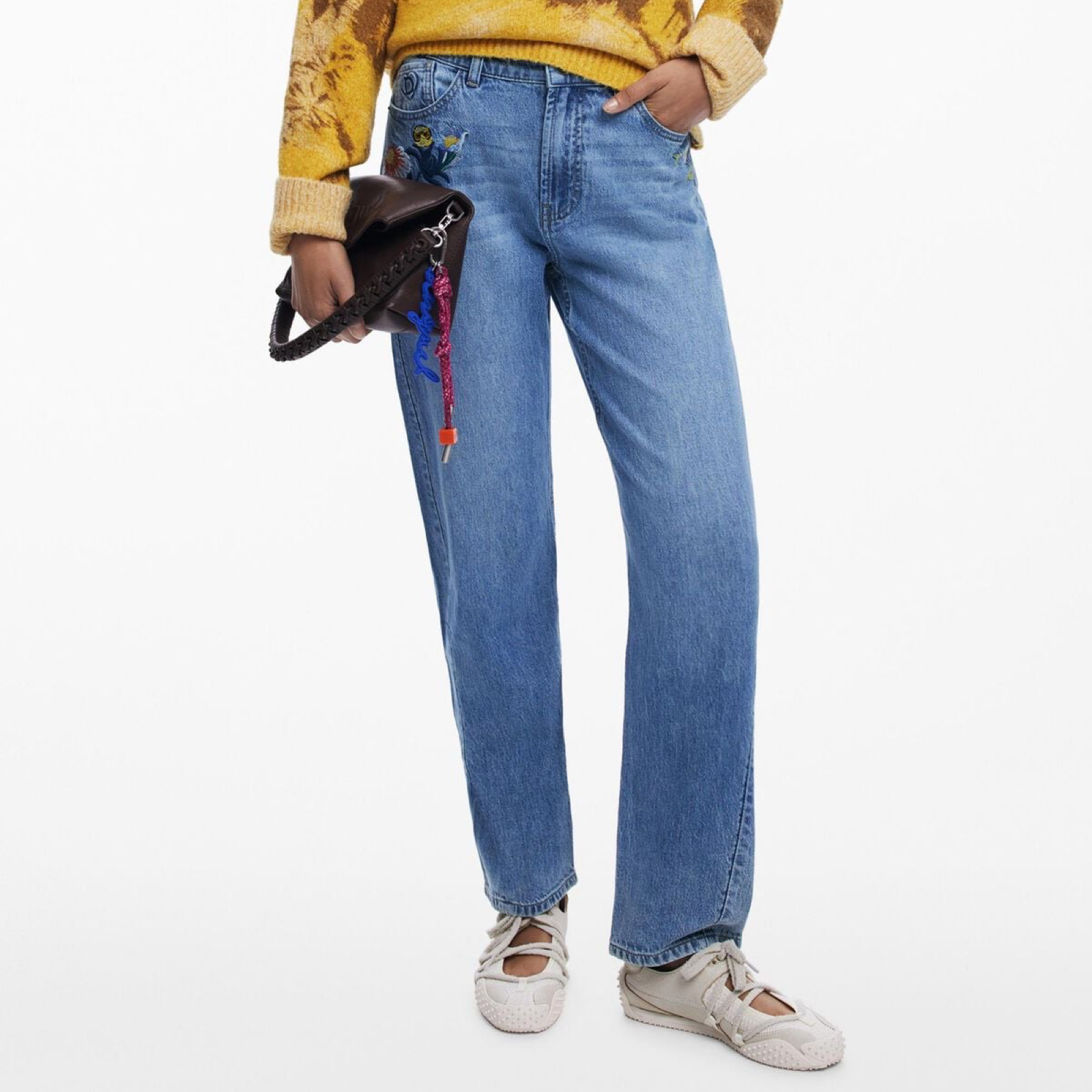 Дамски дънки Desigual Women Jeans 25WWDD23 5053 Front View