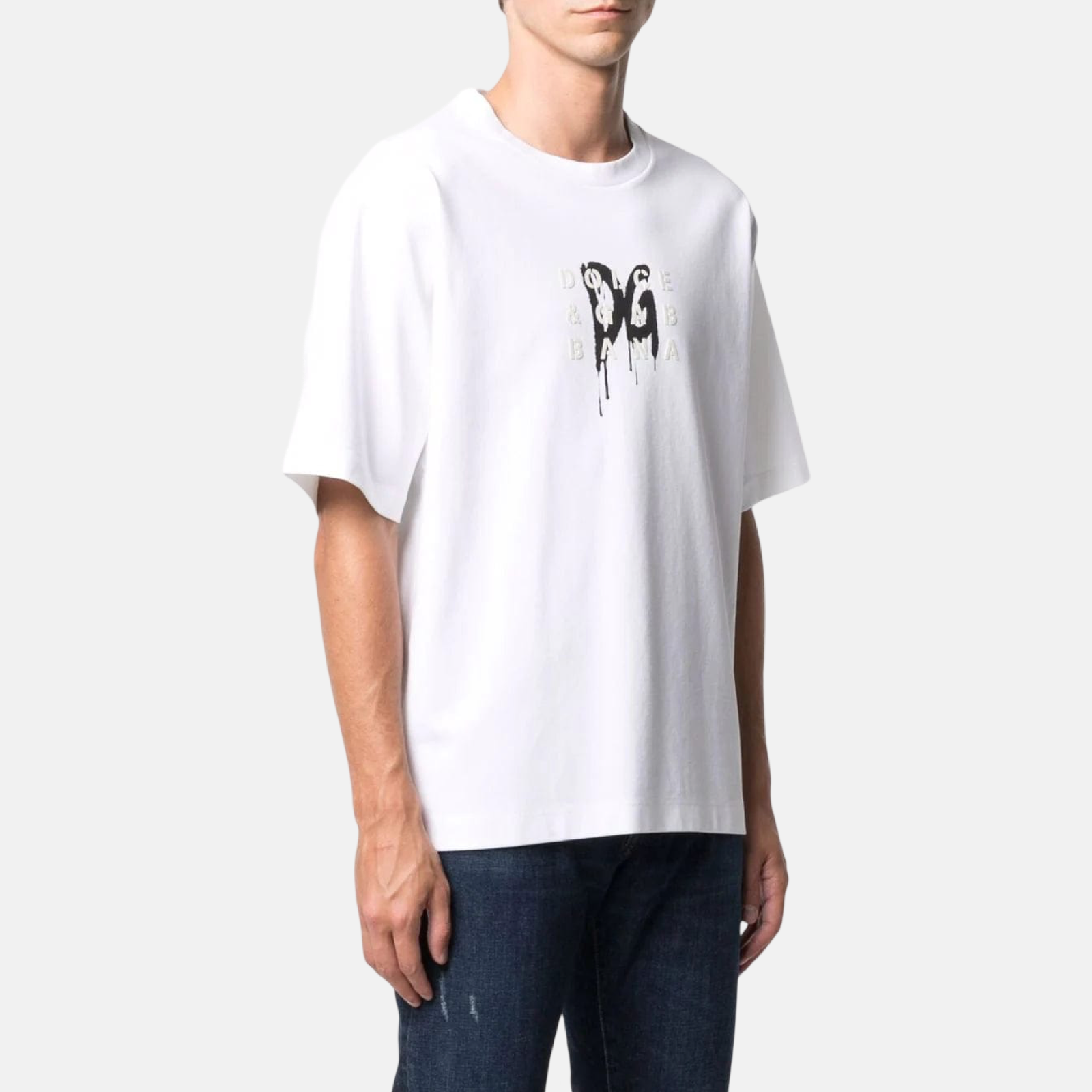 Мъжка бяла тениска Dolce & Gabbana DG Logo Men T-shirt