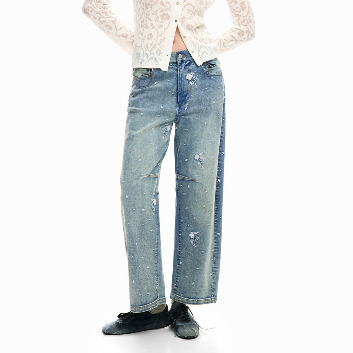 Дамски дънки Desigual Women Jeans 26SWDD36 5053 Front View