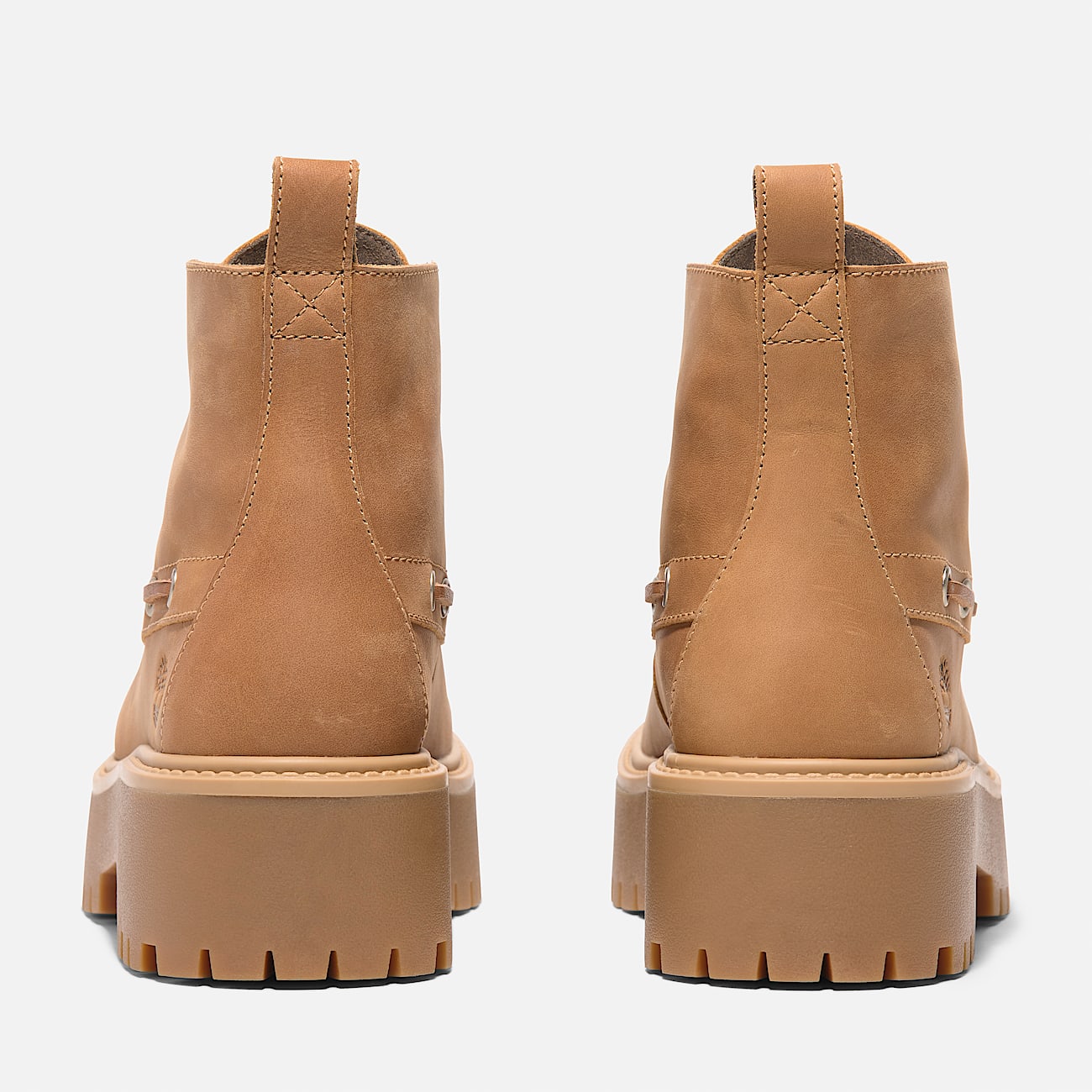 Women’s Stone Street Mid 7-Eye Platform Ankle Boots Timberland TB0A27YZEN1 Wheat Full-Grain Heel view