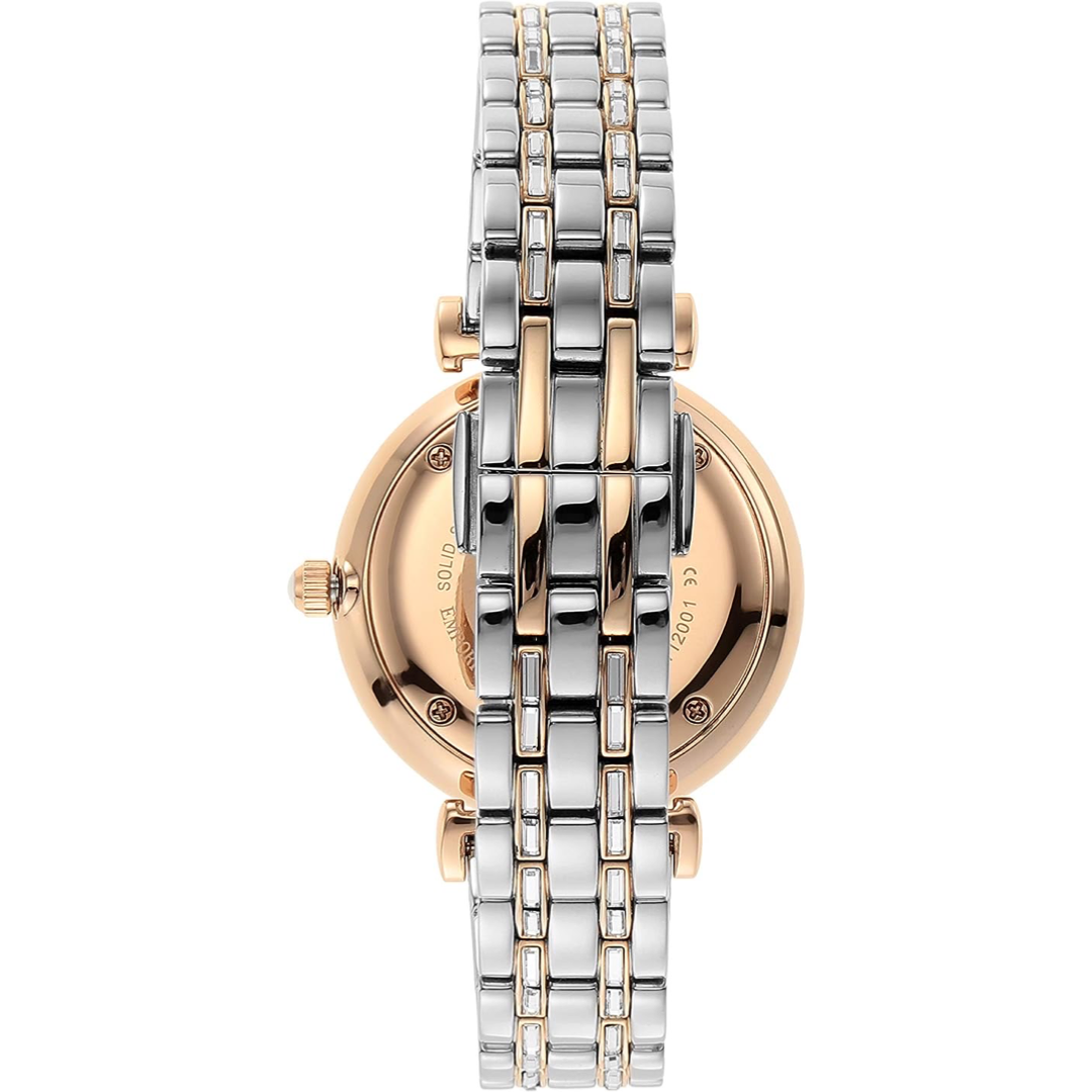 Emporio Armani Елегантен двуцветен часовник Crystal Pave
