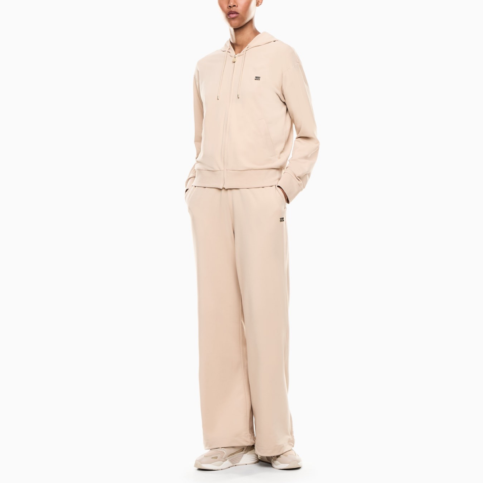 Дамски бежов екип EA7 Emporio Armani Women Tracksuit 7W000464 AF13135 Front View