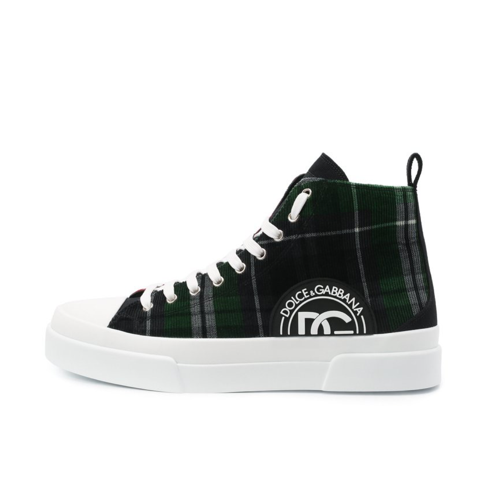Dolce & Gabbana Multicolor Cotton High Top Men Sneakers CS1889 AO789 Lateral View
