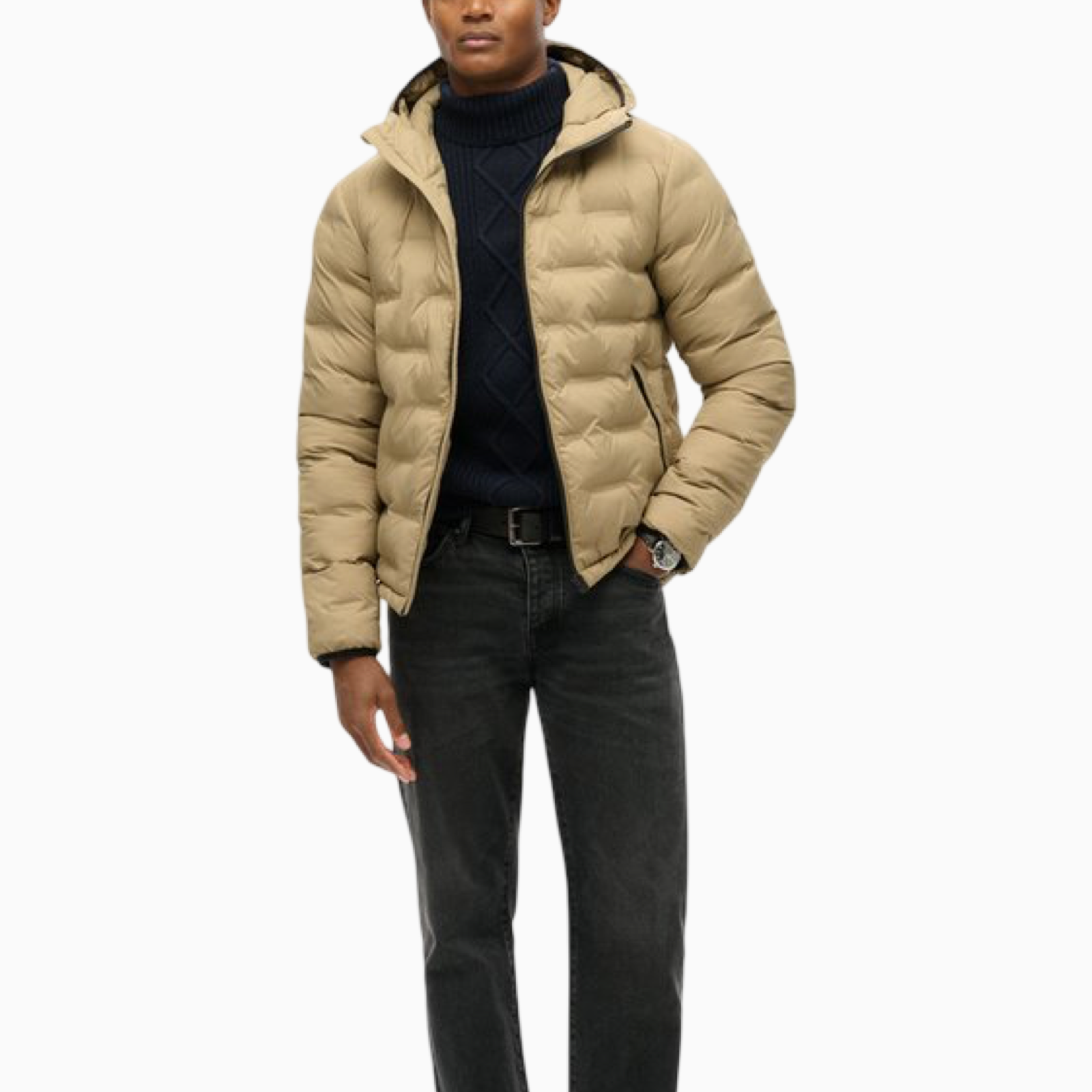 Мъжко бежово яке Superdry Men Jacket M5012045A Front View