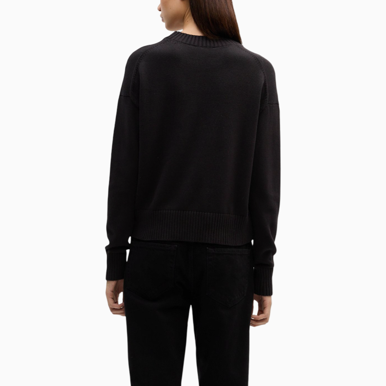 Дамски черен пуловер Calvin Klein Jeans Women Sweater LV047D351G Back View