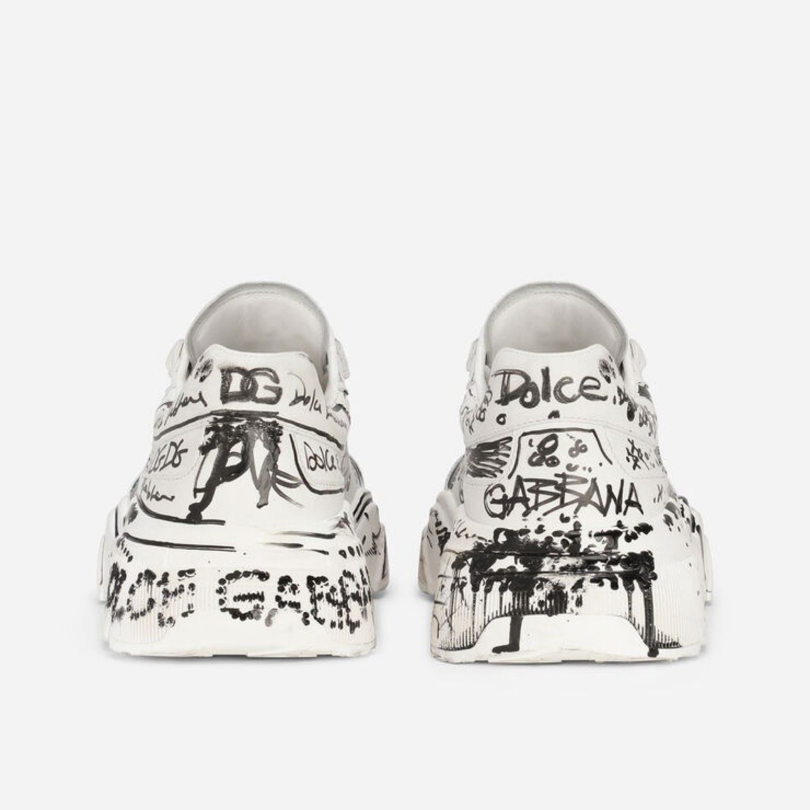 Dolce & Gabbana Daymaster Hand Painted Graffiti Sneakers CK1791 AO773 HWF57 Heel View