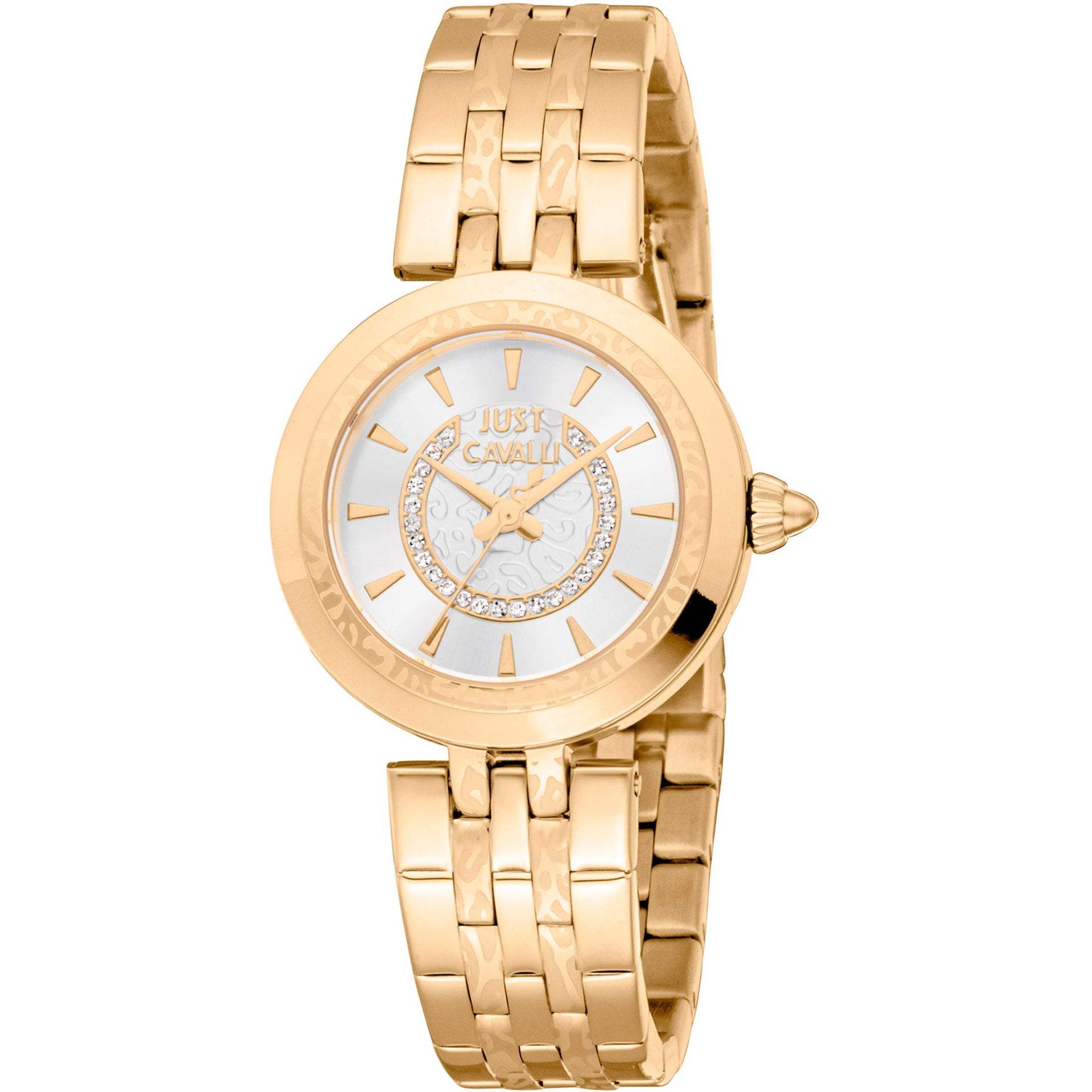Дамски часовник Women’s watch Just Cavalli Animalier Preziosa JC1L314M0055 Yellow gold/Silver grey