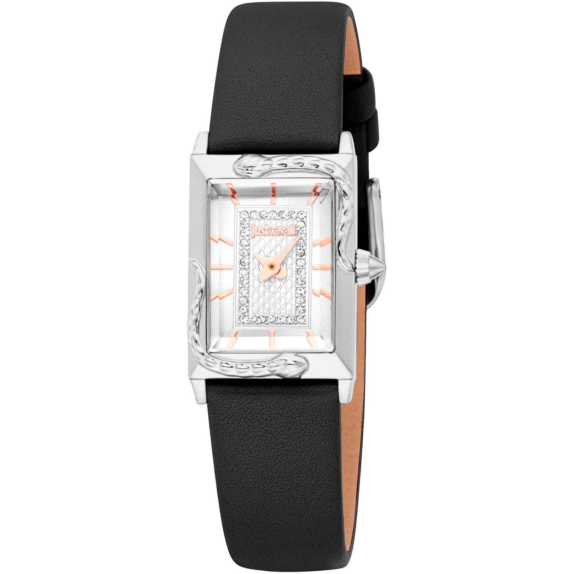 Дамски часовник Women’s watch Just Cavalli Animalier Dolcezza Snake JC1L364L0015 Leather Black Silver