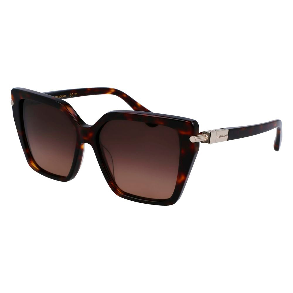Ferragamo Brown Acetate Sunglasses