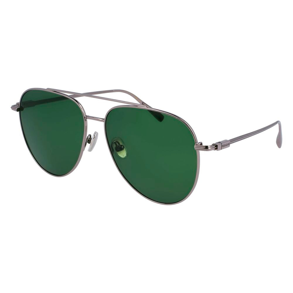 Ferragamo Gray Metal Sunglasses