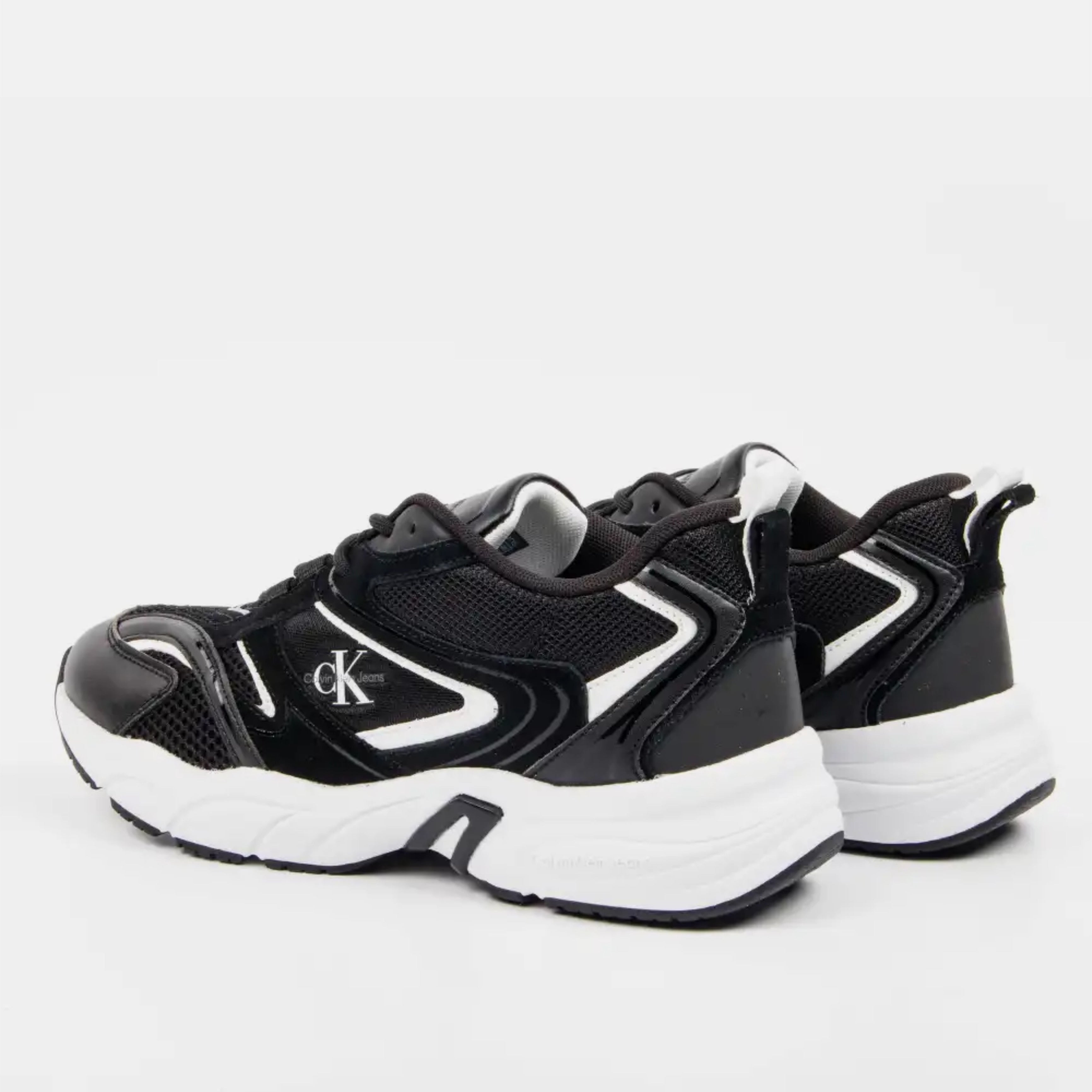 Men’s Retro Tennis Su-Mesh Sneakers Calvin Klein YM0YM00589 Black Heel lateral view