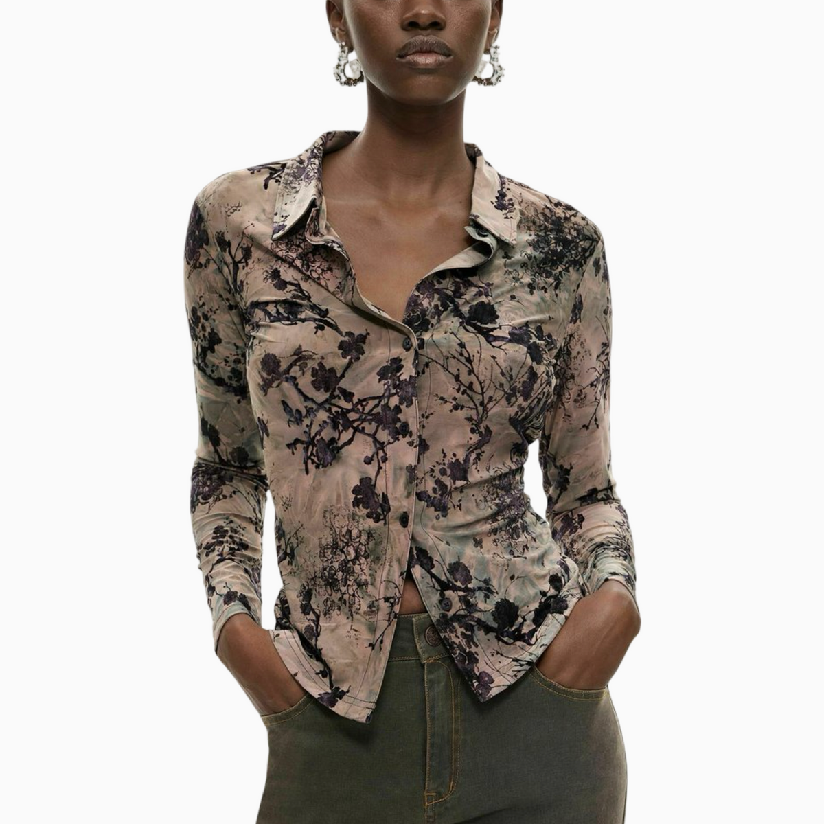 Дамска риза Desigual Women Shirt 26WWTK34 2044 Front View