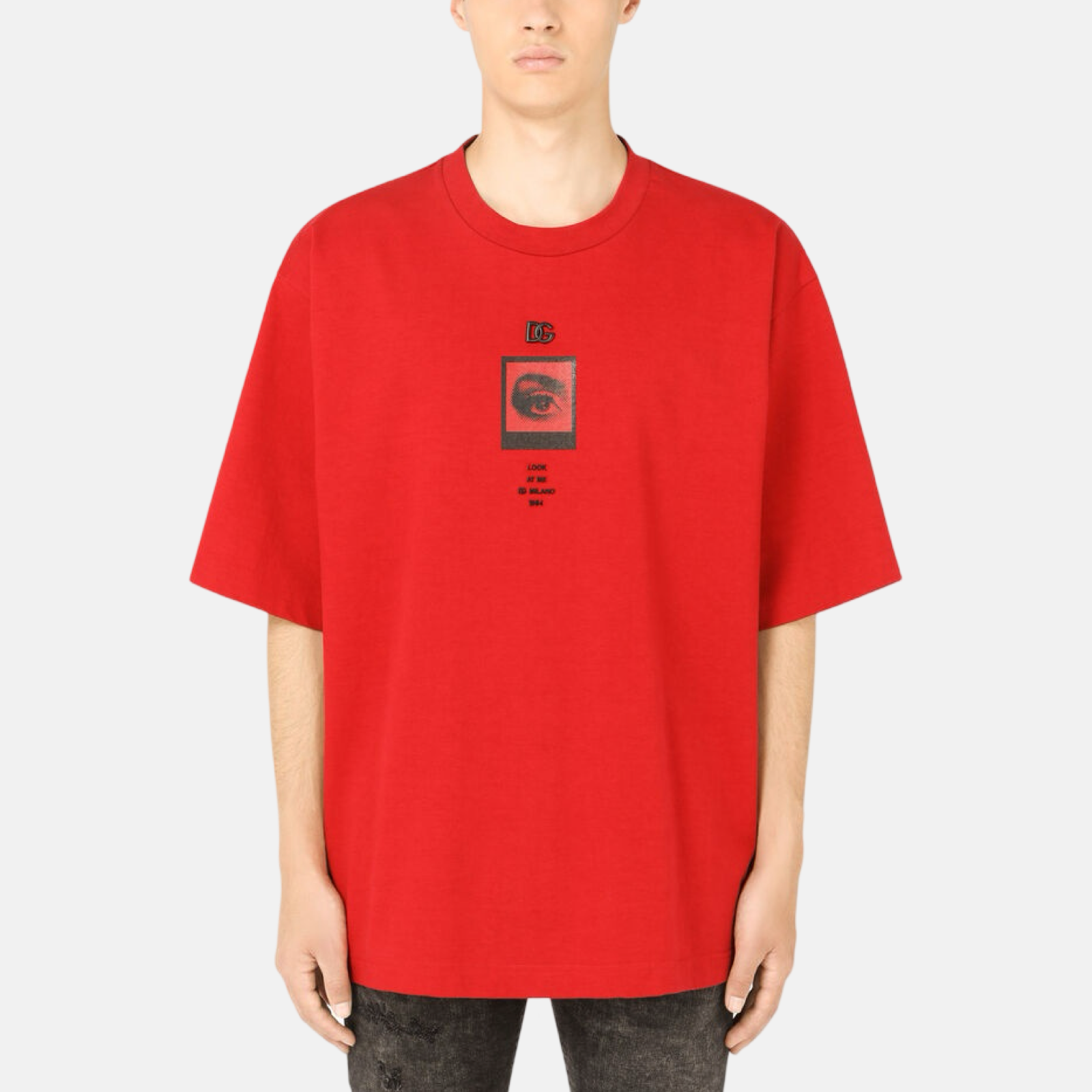Мъжка червена тениска Dolce & Gabbana DG Eye Men T-shirt