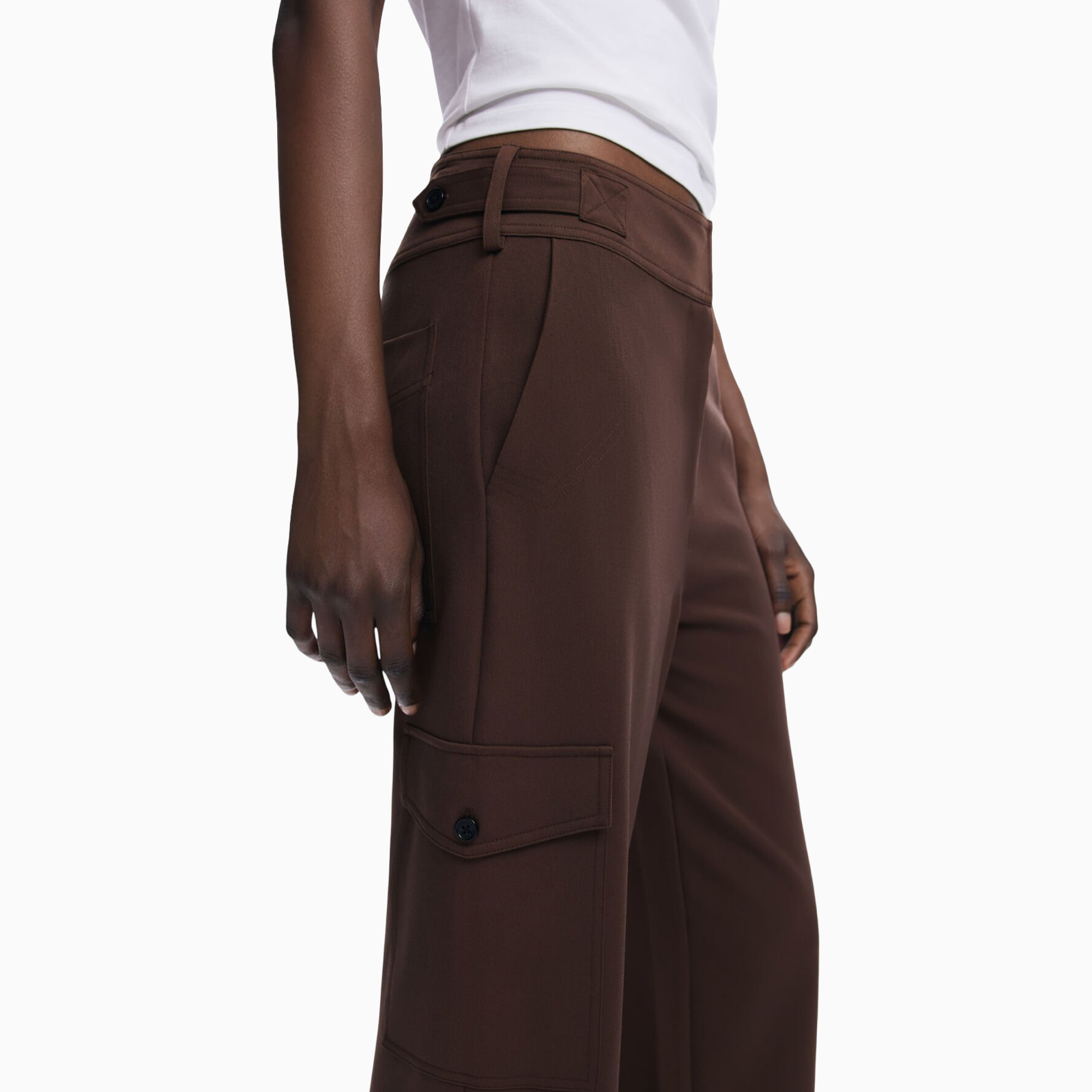 Дамски кафяв панталон Desigual Women Trousers 25WWPW08 Close-Up