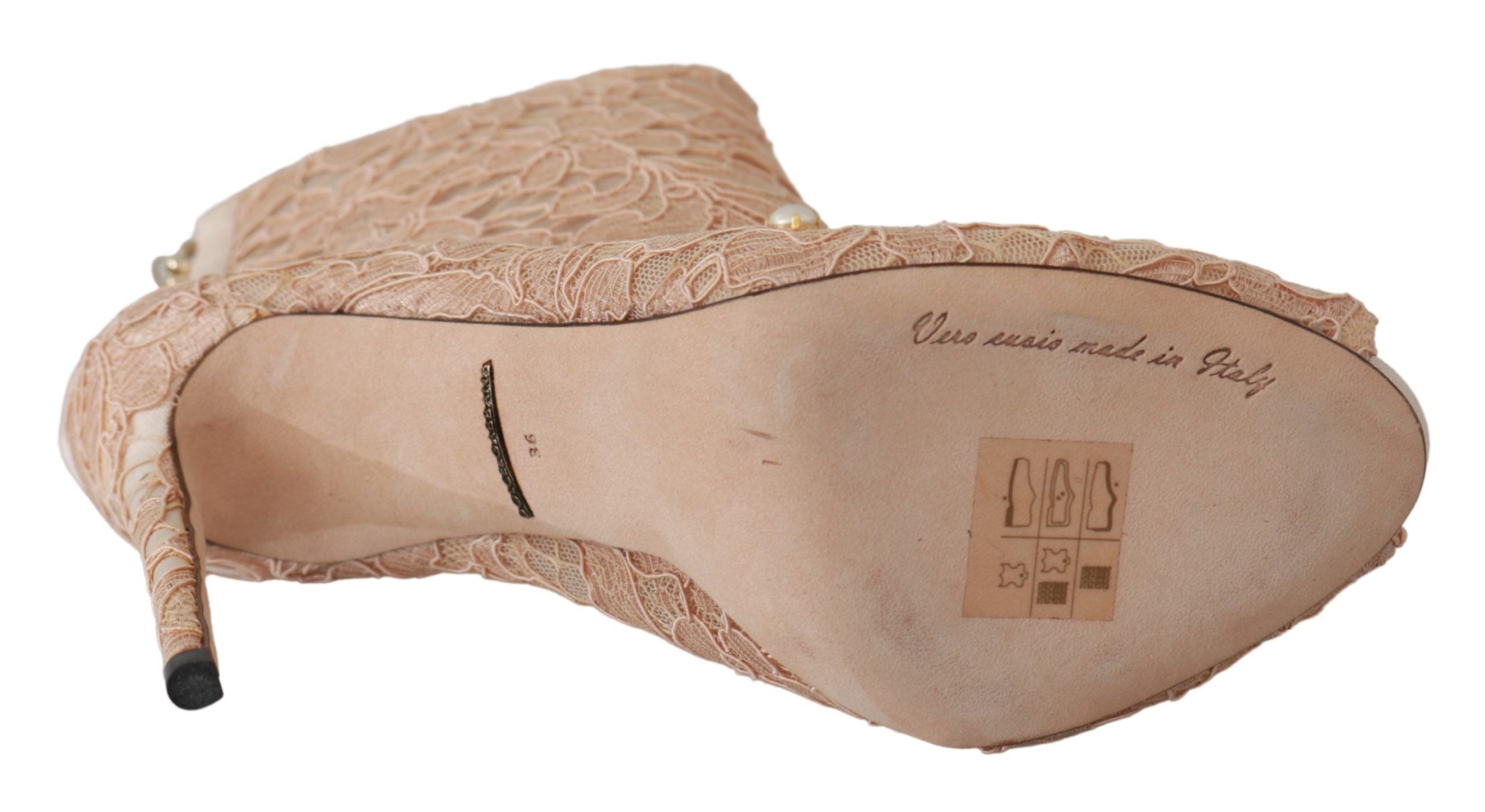 Dolce & Gabbana Елегантни дантелени обувки с кристални акценти