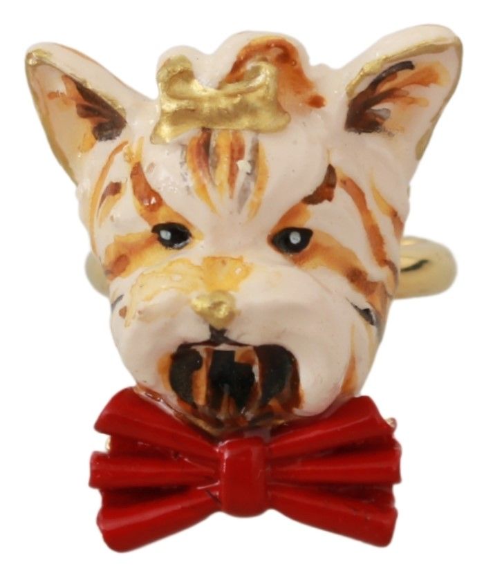 Изящен пръстен Dolce & Gabbana Chic Canine в златист тон