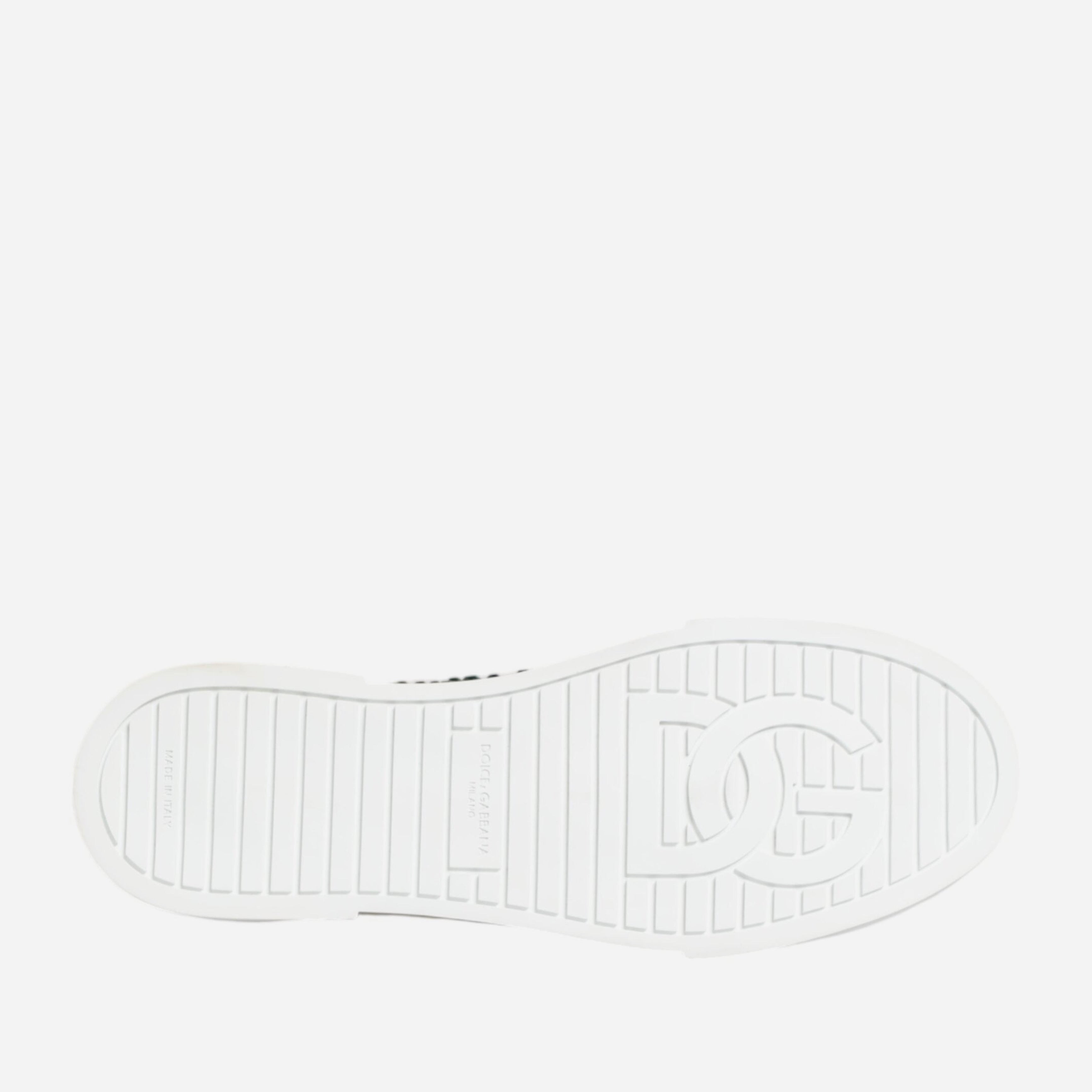 Дамски платнени кецове с кристали Women’s sneakers Dolce & Gabbana Portofino Green Crystal DG logo outsole view