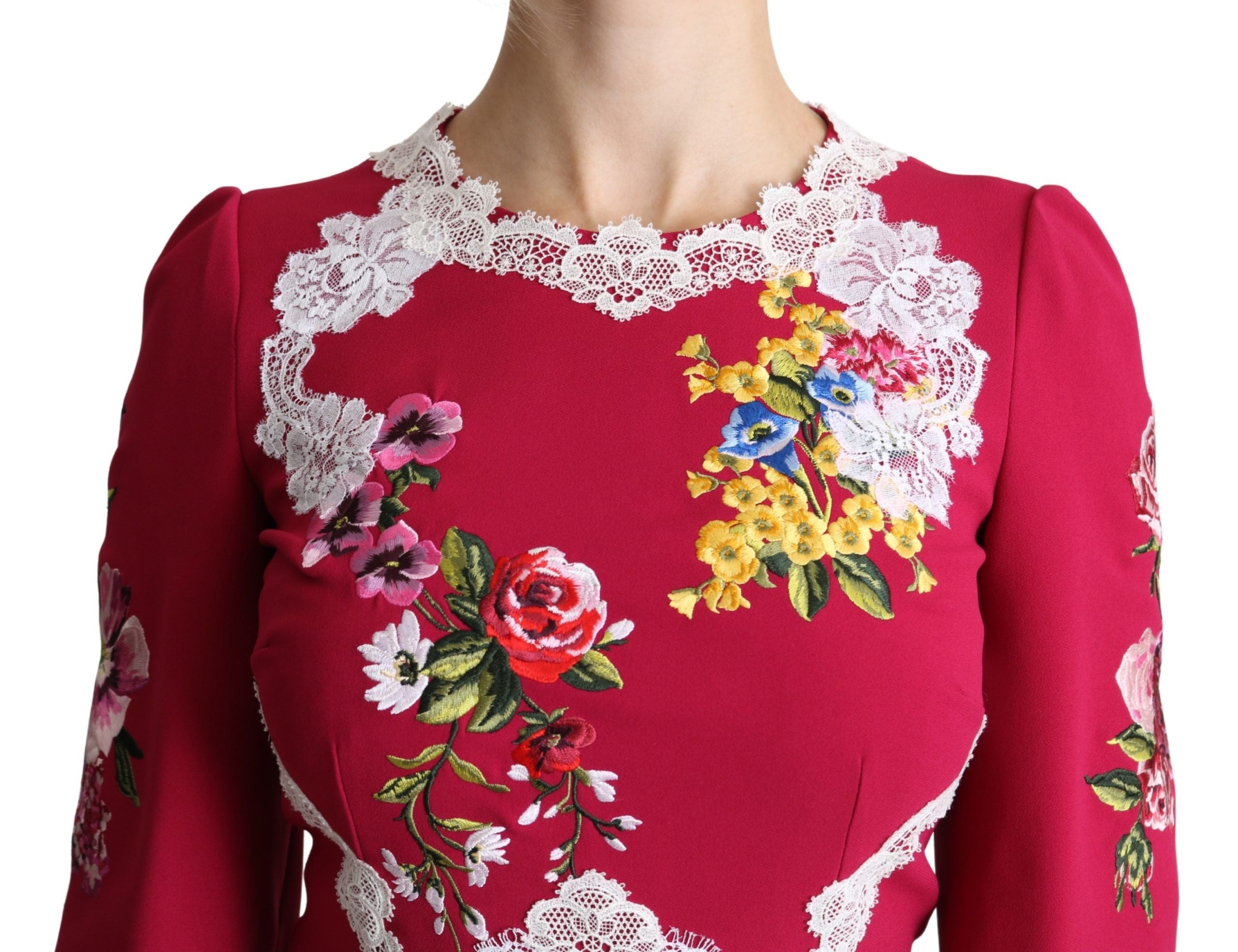 Миди рокля Dolce & Gabbana с бродирана флорална обвивка