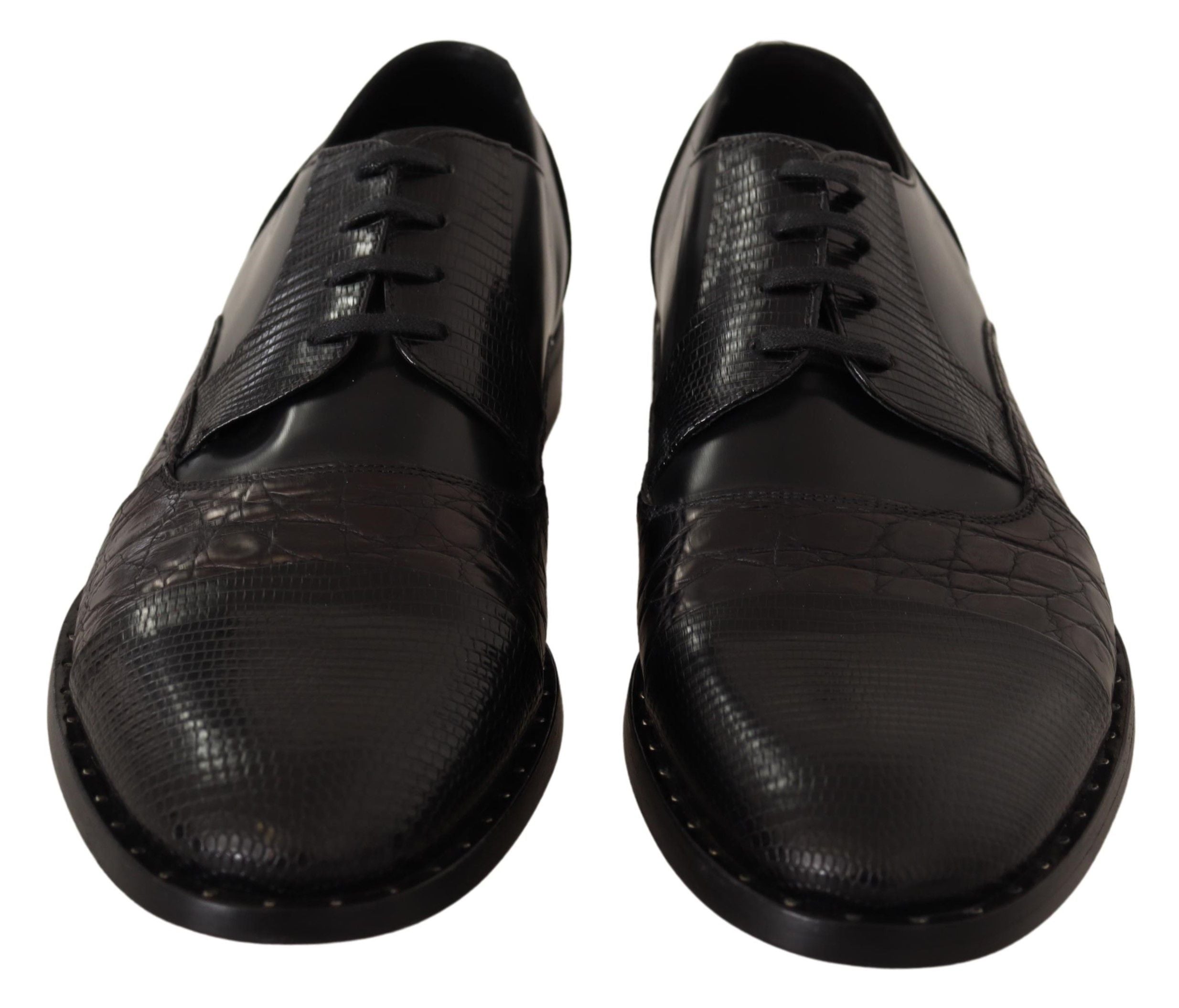Dolce & Gabbana Elegant Black Derby Oxford Wingtops