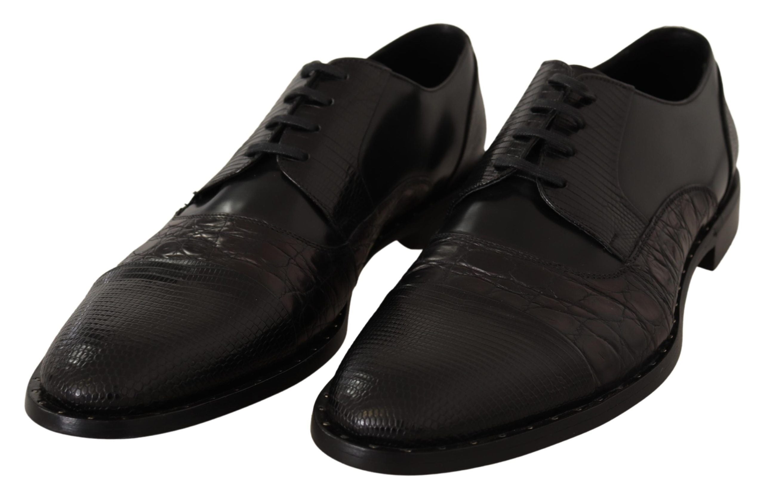 Dolce & Gabbana Elegant Black Derby Oxford Wingtops