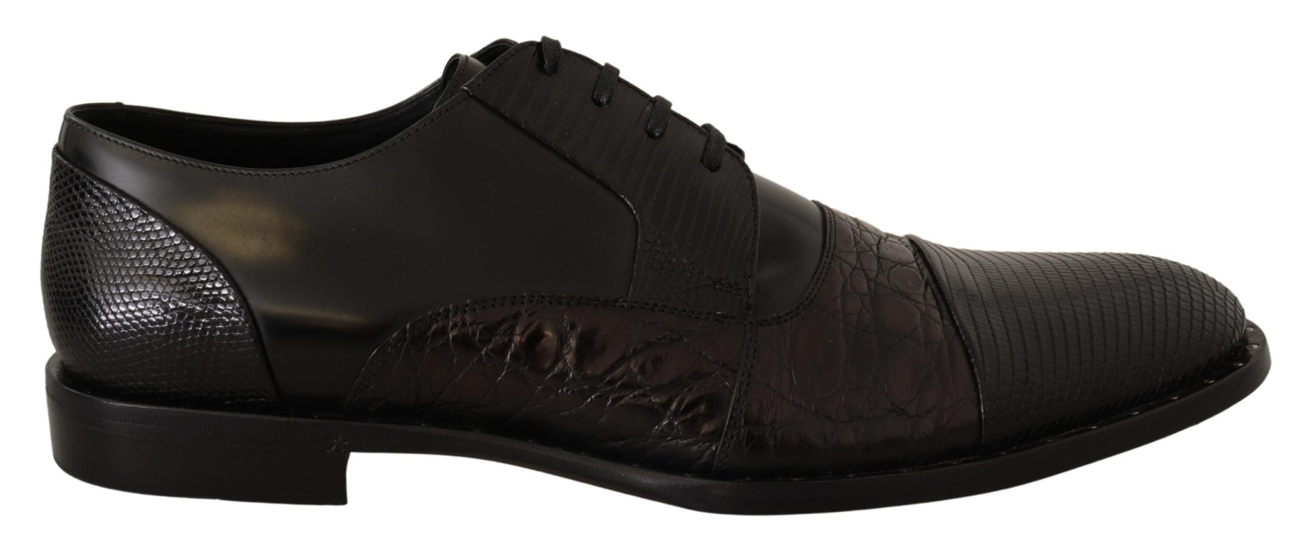 Dolce & Gabbana Elegant Black Derby Oxford Wingtops