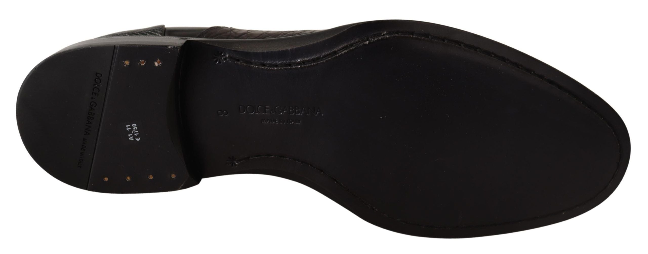 Dolce & Gabbana Elegant Black Derby Oxford Wingtops