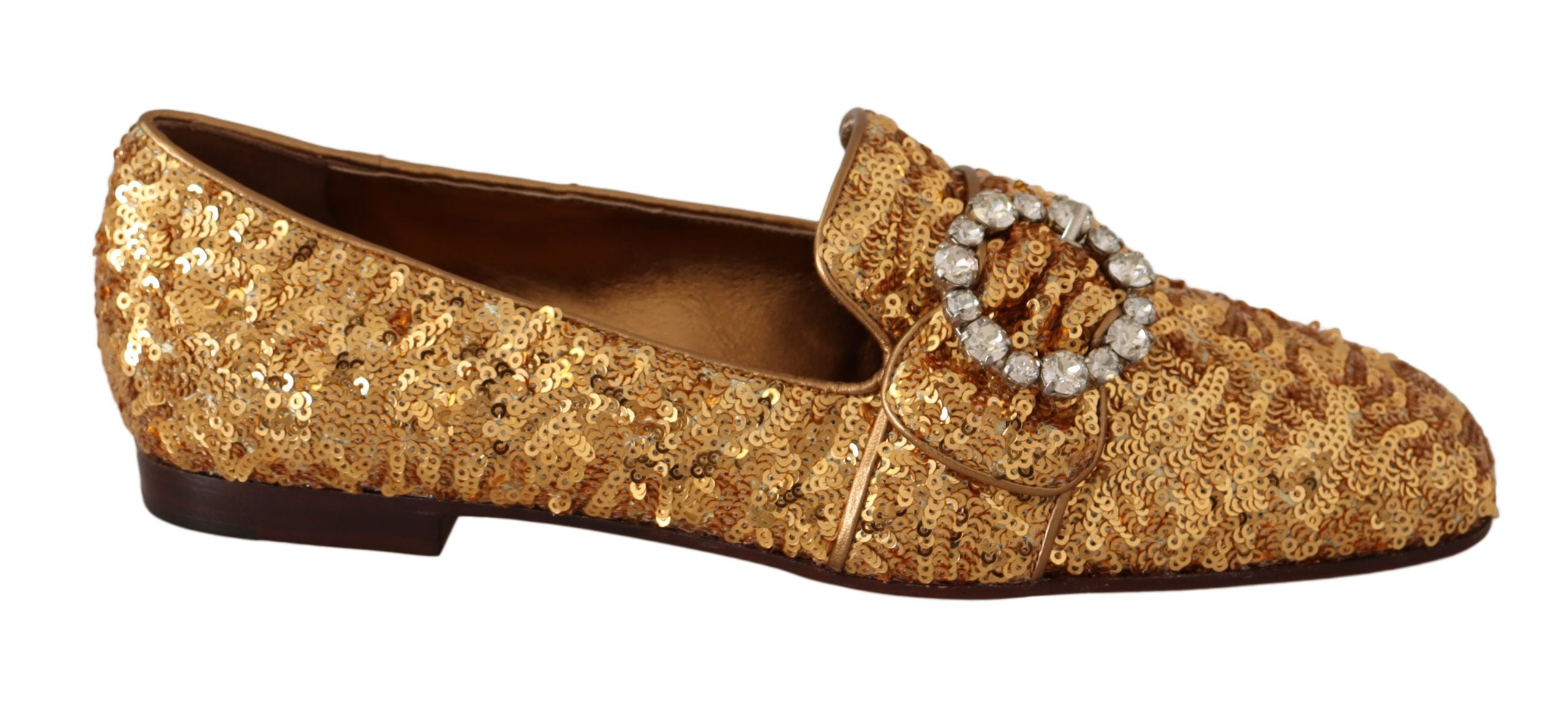 Dolce & Gabbana Елегантни кристални обувки със златни пайети