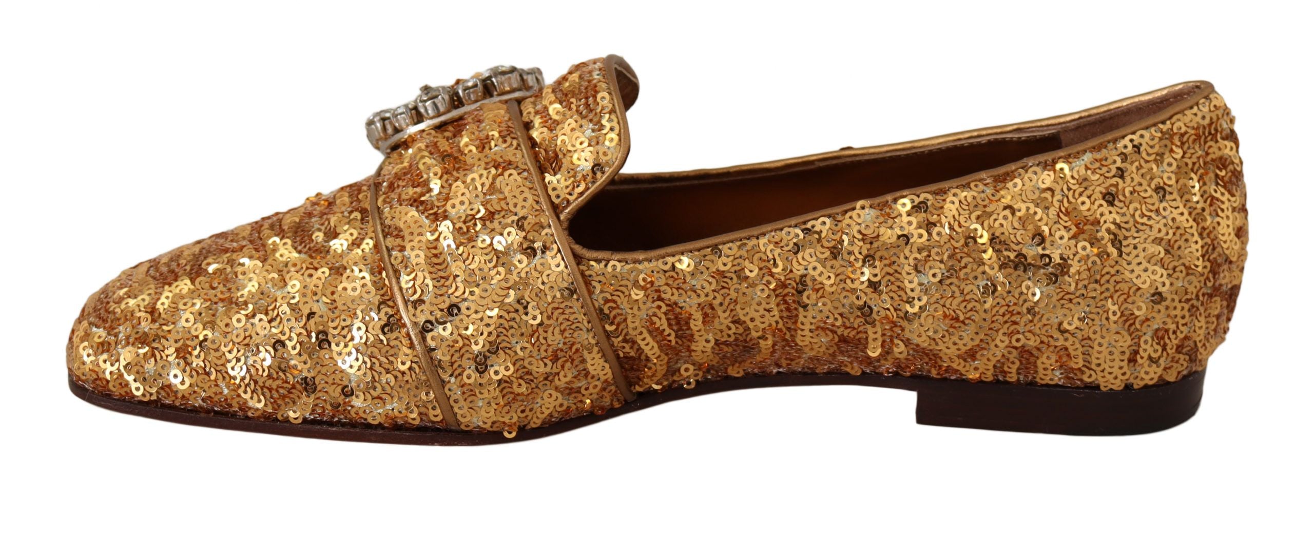 Dolce & Gabbana Елегантни кристални обувки със златни пайети