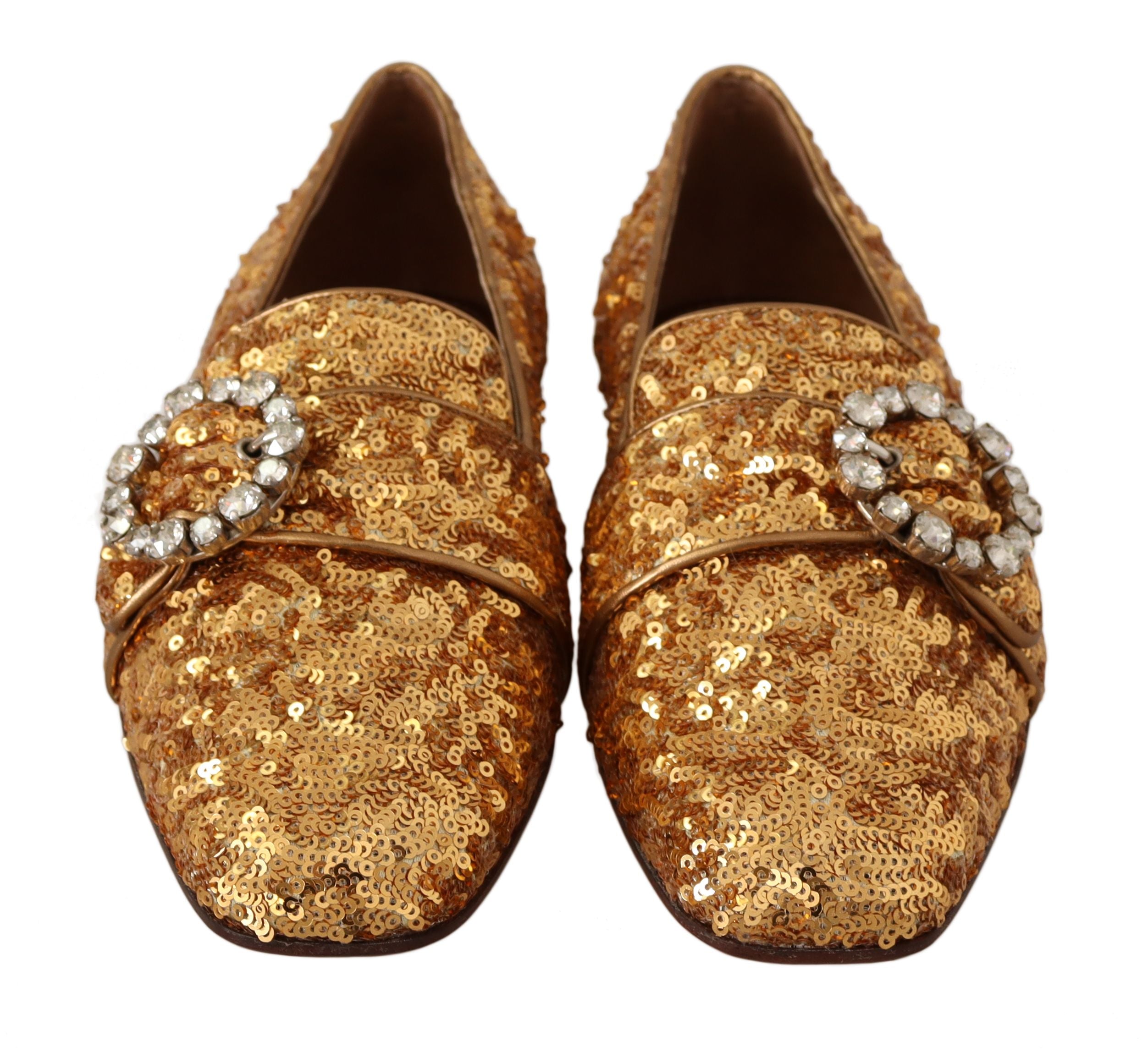 Dolce & Gabbana Елегантни кристални обувки със златни пайети