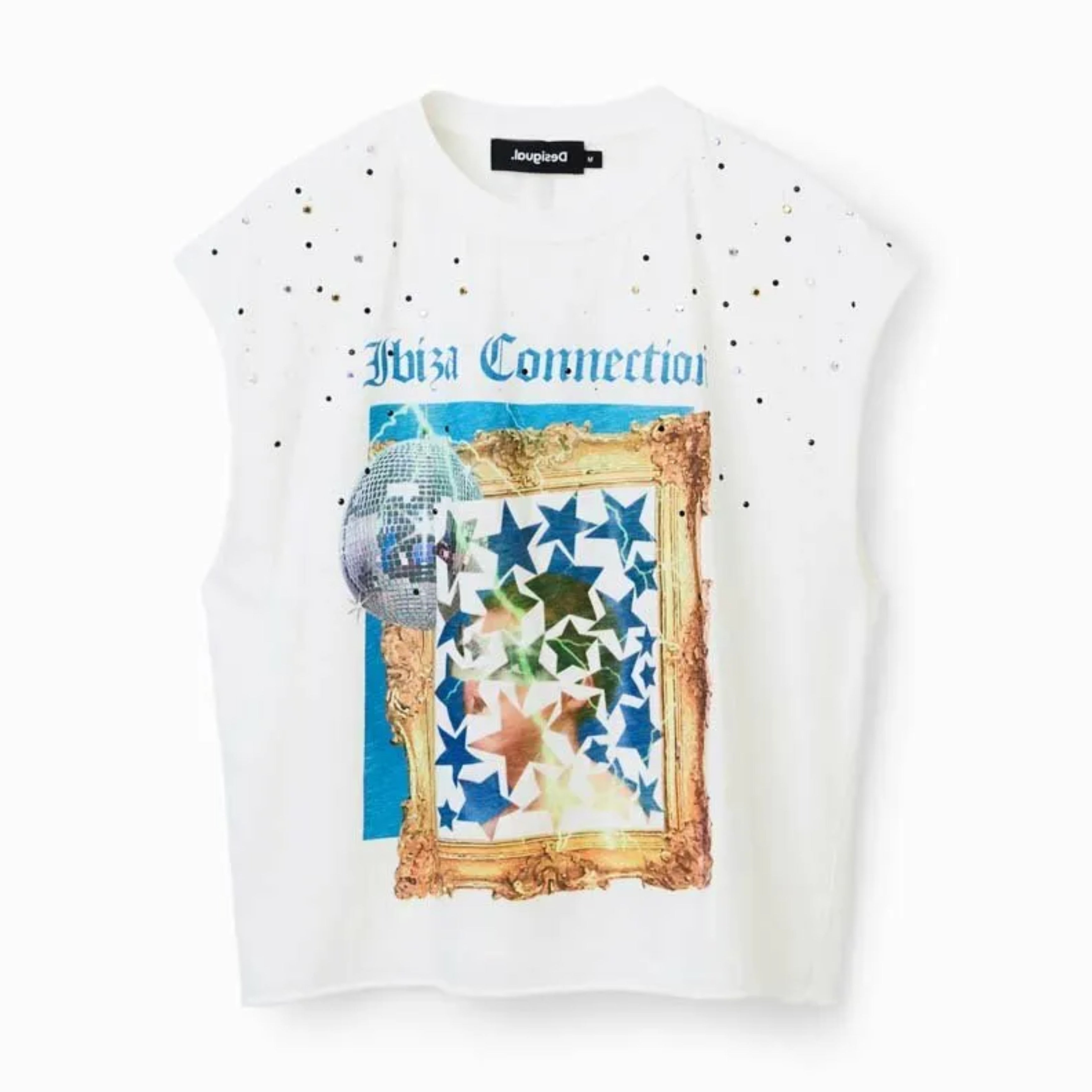 Дамска тениска Desigual 23SWTK06 в бяло