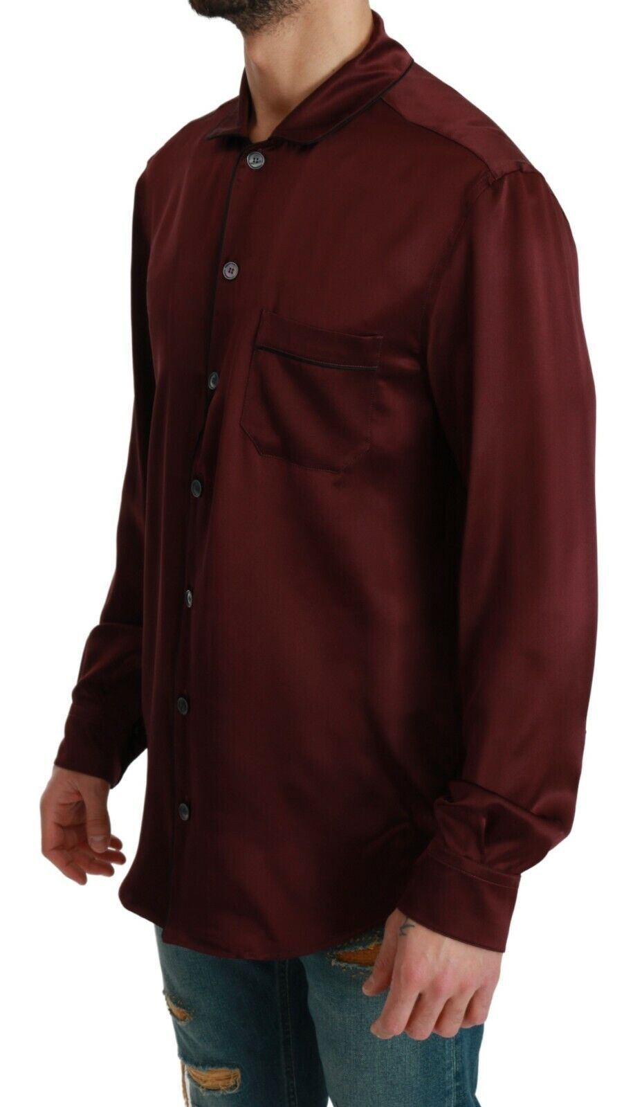 Риза, вдъхновена от копринена пижама Dolce & Gabbana Bordeaux