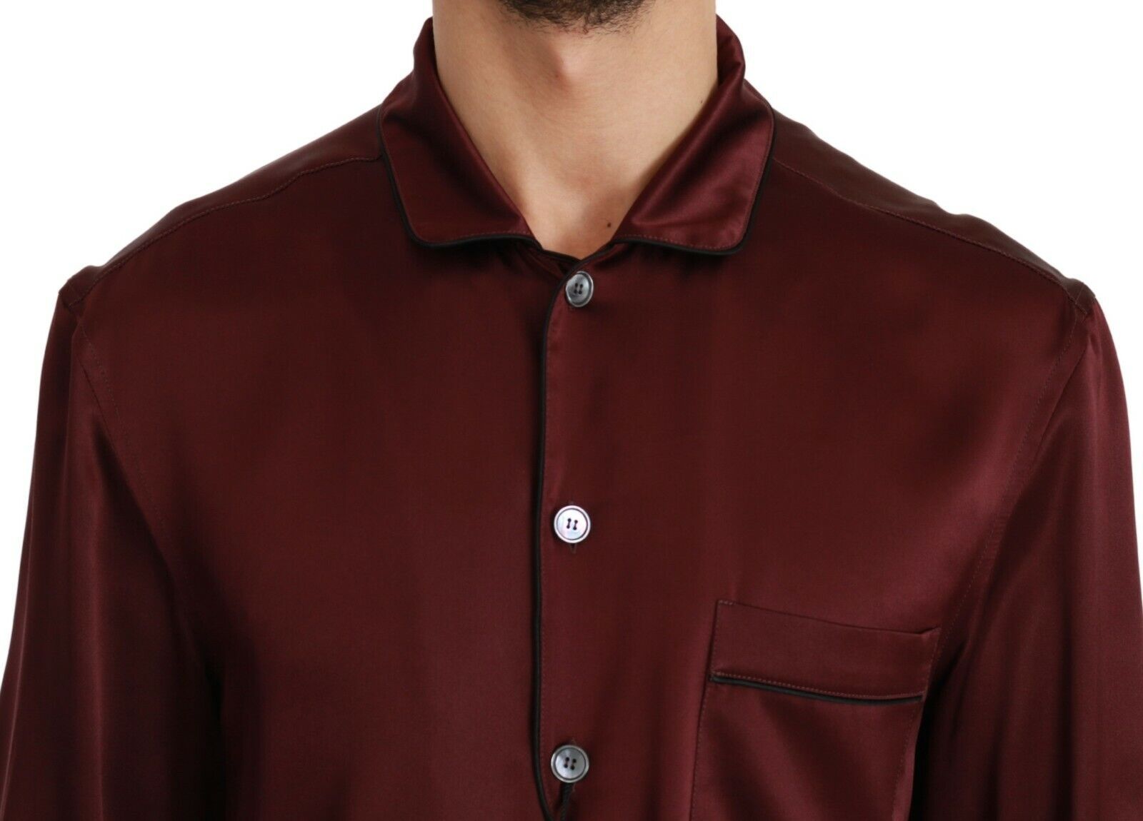 Риза, вдъхновена от копринена пижама Dolce & Gabbana Bordeaux