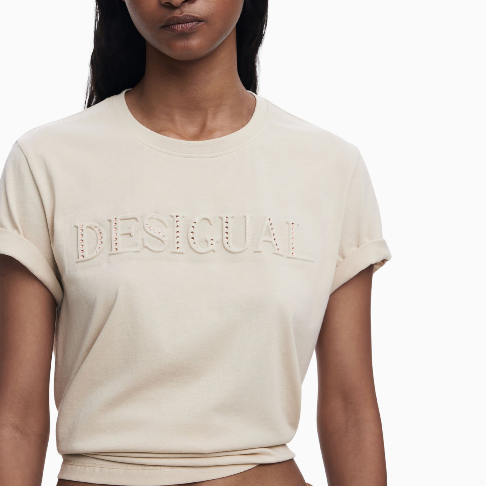 Дамска бежова тениска Desigual 25SWTK17