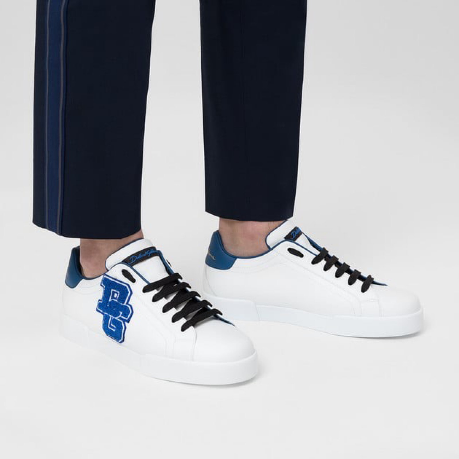 Dolce & Gabbana Portofino DG Logo Men Sneakers CS1558 AH504 Model View