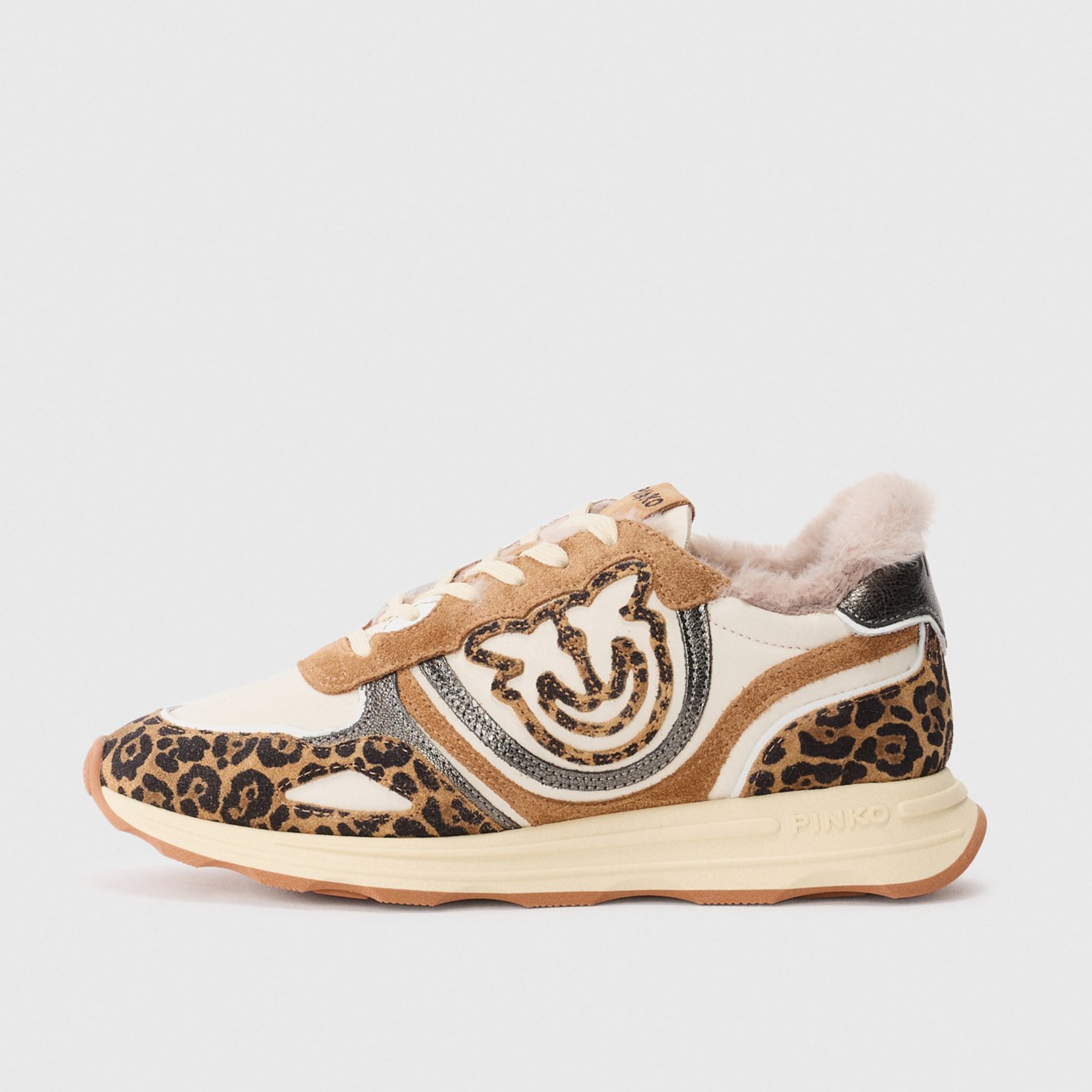 Дамски кецове Women’s sneakers PINKO Zoe 01 SS0087 P121M36 Leopard lateral view