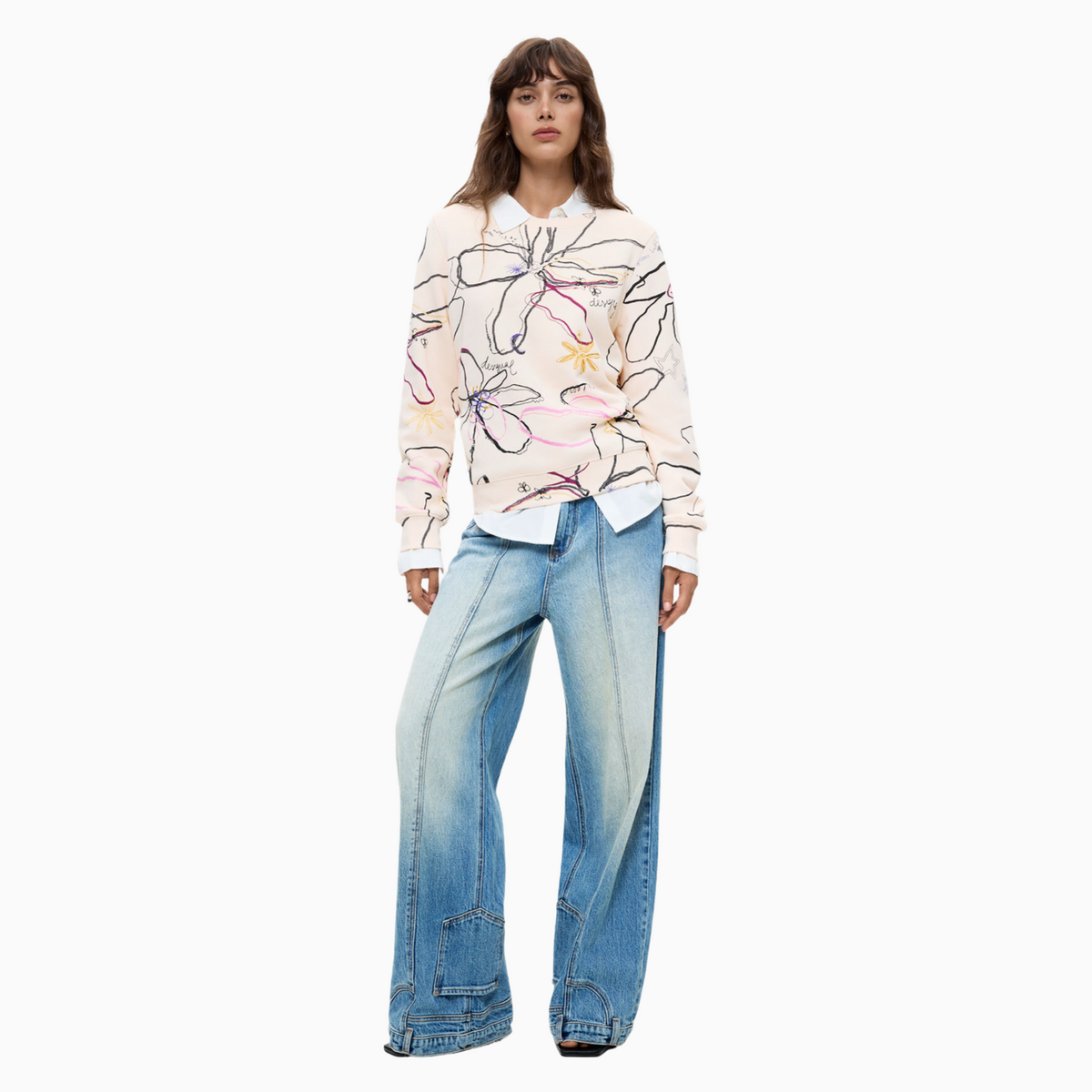 Дамски суичър Desigual Women Sweatshirt 26WWSK06 1000 Front View