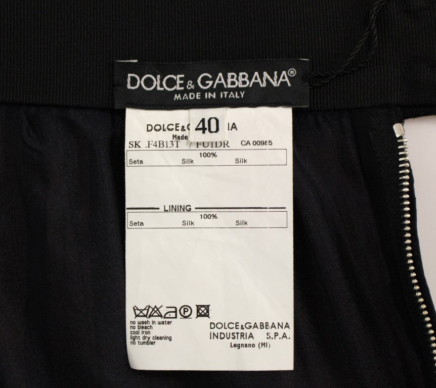 Dolce & Gabbana Елегантна копринена черна пола за вечери