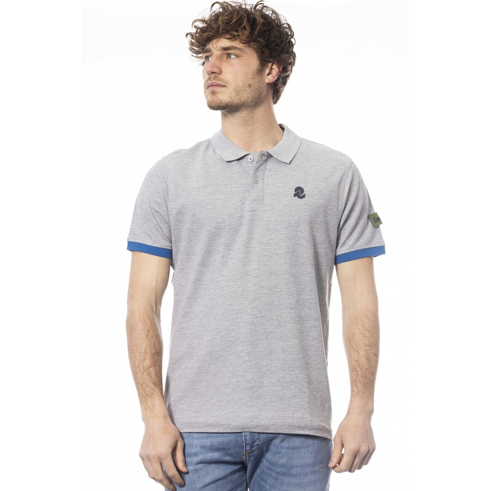 Мъжка поло тениска в сиво Men’s polo shirt Invicta in Grey 4452284U 46GRIGIOMELANGE Front view