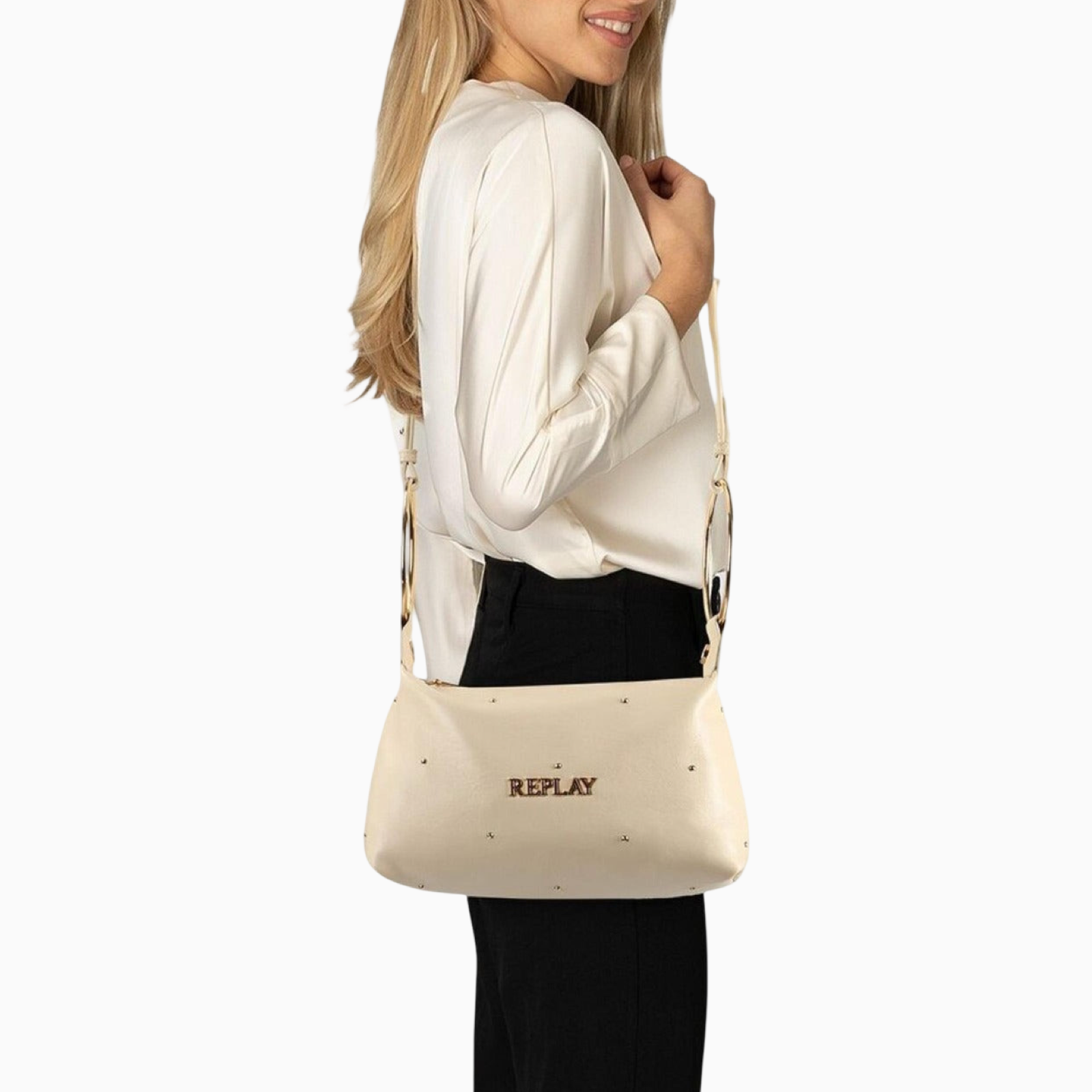 Дамска бежова чанта Replay Women Shoulder Bag FW3004.011.A0501B Model View