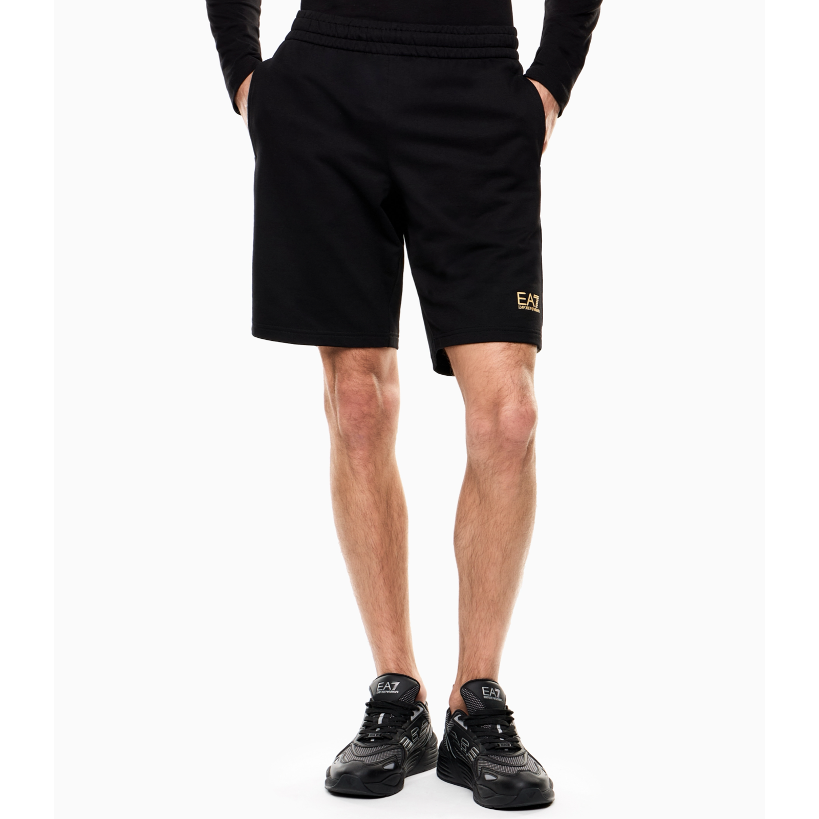 Мъжки черни къси панталони EA7 Emporio Armani Men Shorts 8NPS65 PJVRZ 0208 Front View