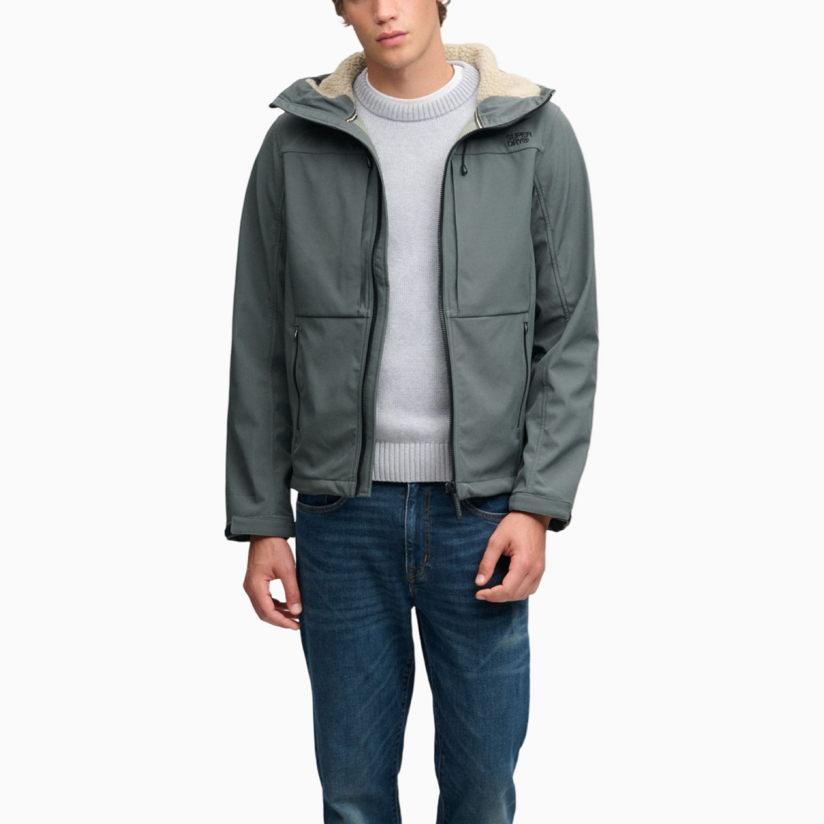 Мъжко яке Superdry Hood Borg Trekker Jacket M5012448A Front View