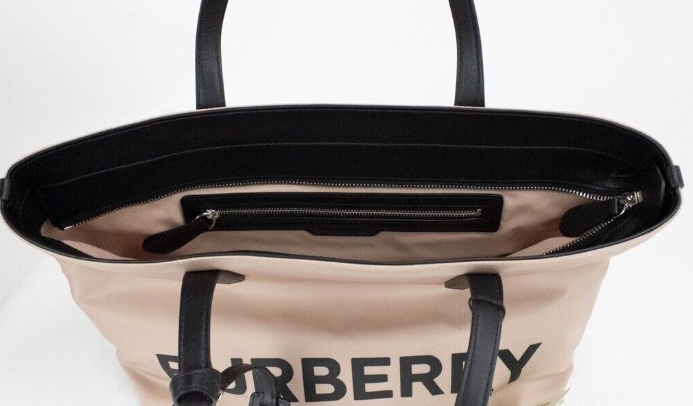 Burberry Малка розово бежово лого с марка Econyl Найлонова чанта през рамо Портмоне