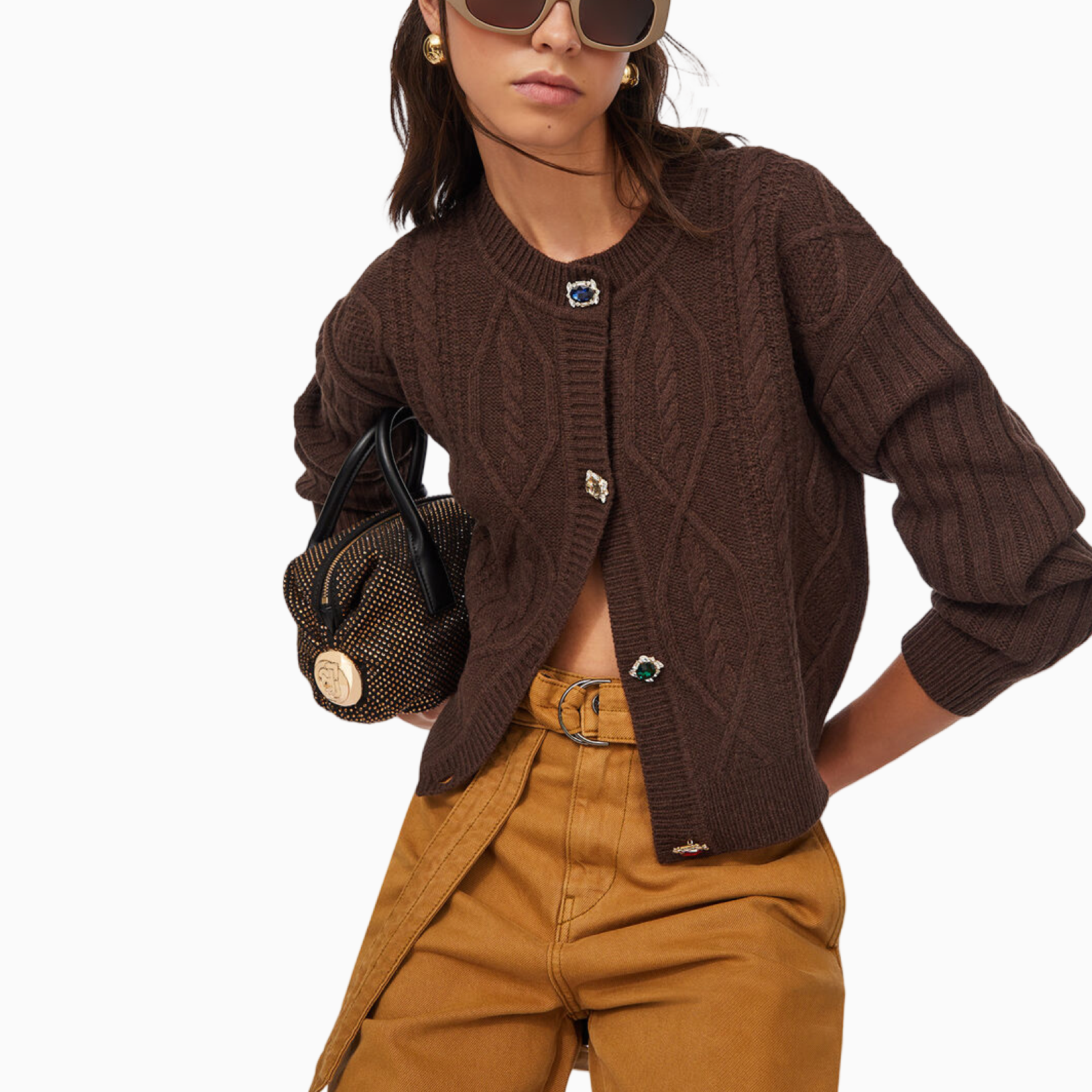 Дамска кафява жилетка Liu Jo Cardigan MF5423 MS040 Front View