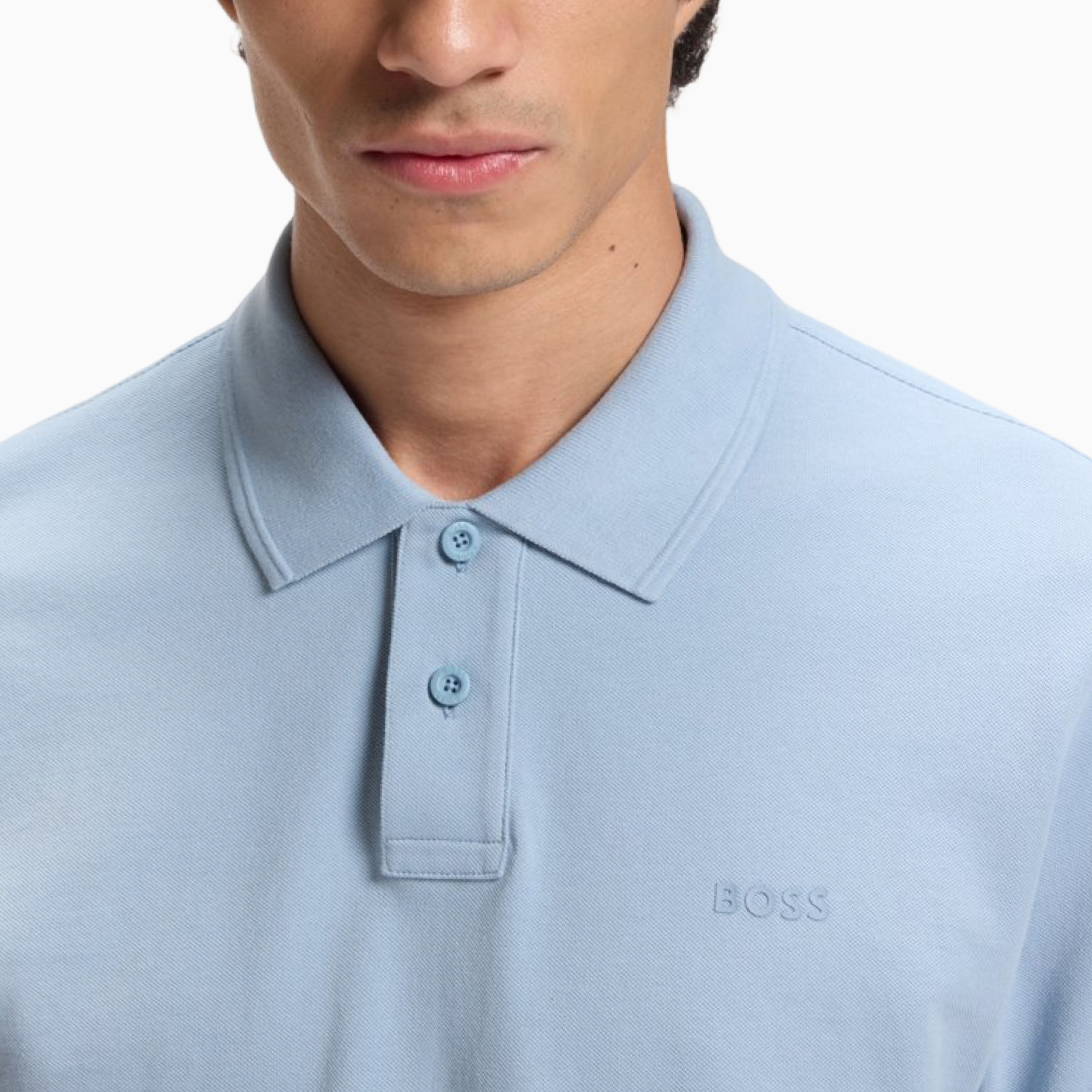 Мъжка светло синя поло тениска Boss Prime Men Polo 50578113 458 Close-Up