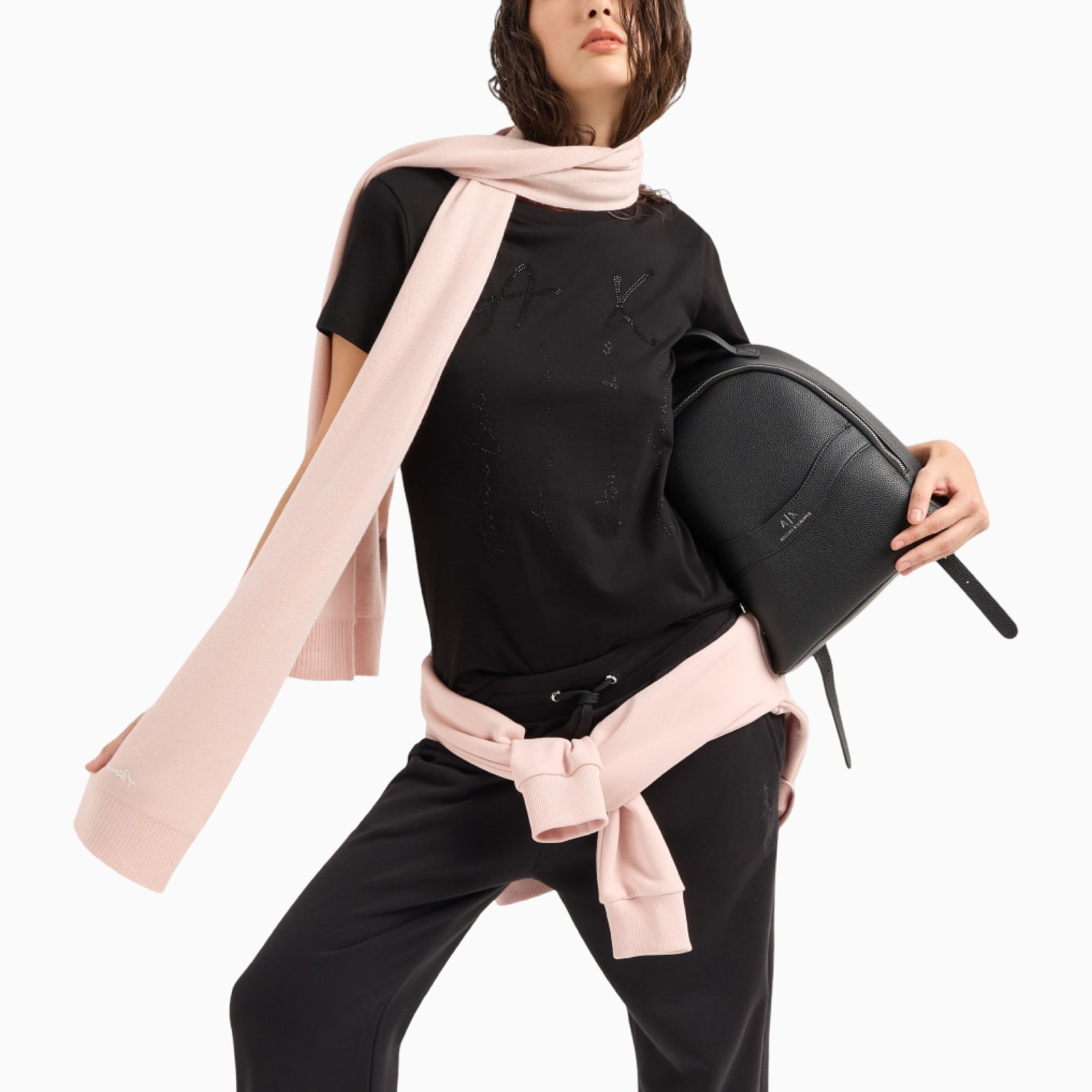 Дамска черна тениска Armani Exchange 6DYT53 YJ3RZ 1200 Close