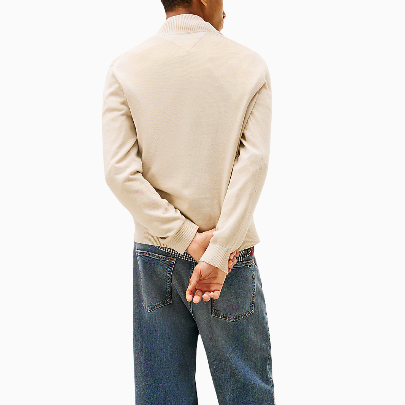 Мъжка бежова жилетка Tommy Hilfiger Jeans Men Cardigan DM0DM21654 ABY Back View