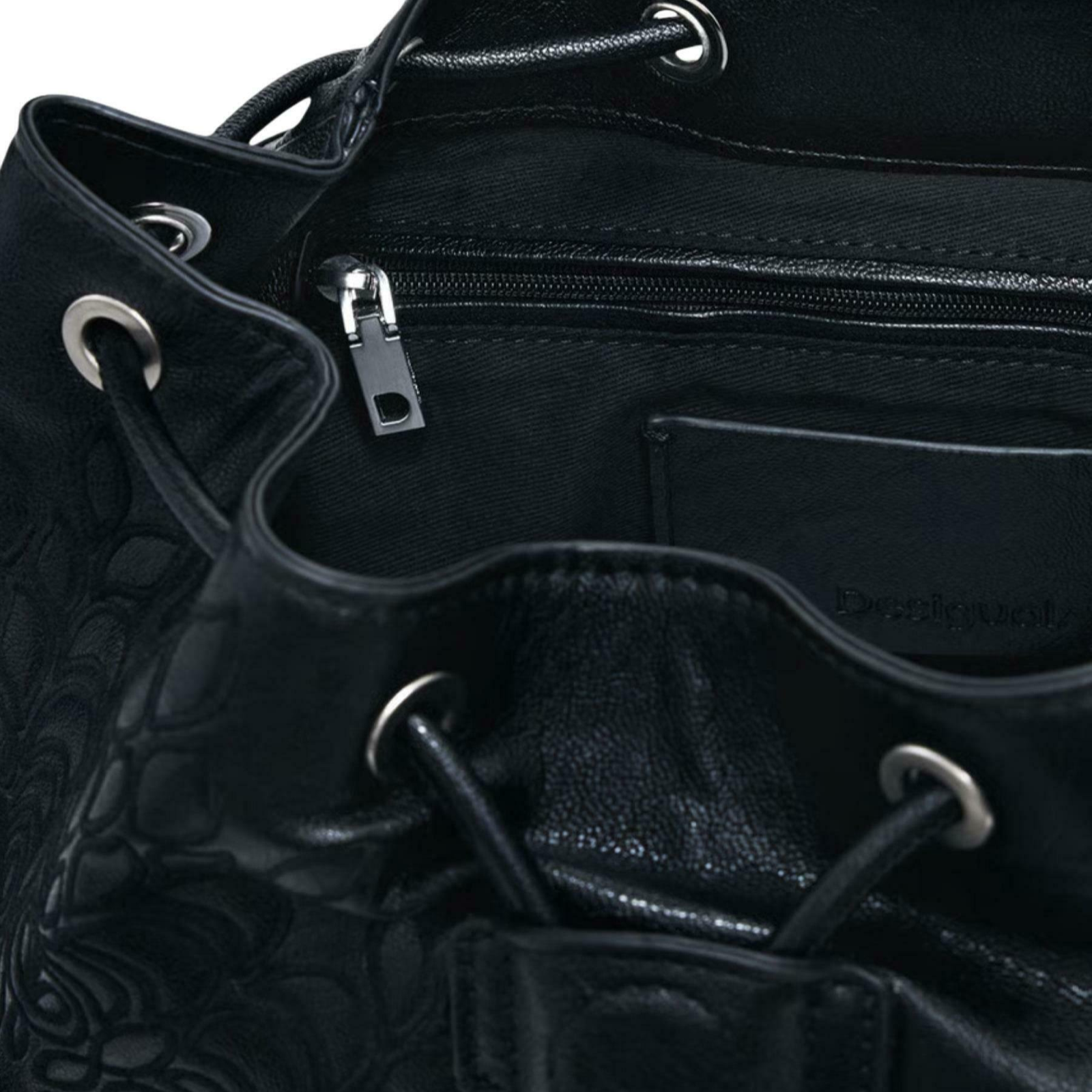 Дамска черна раница Desigual Women Rucksack 26SAKP35 2000U Inside View